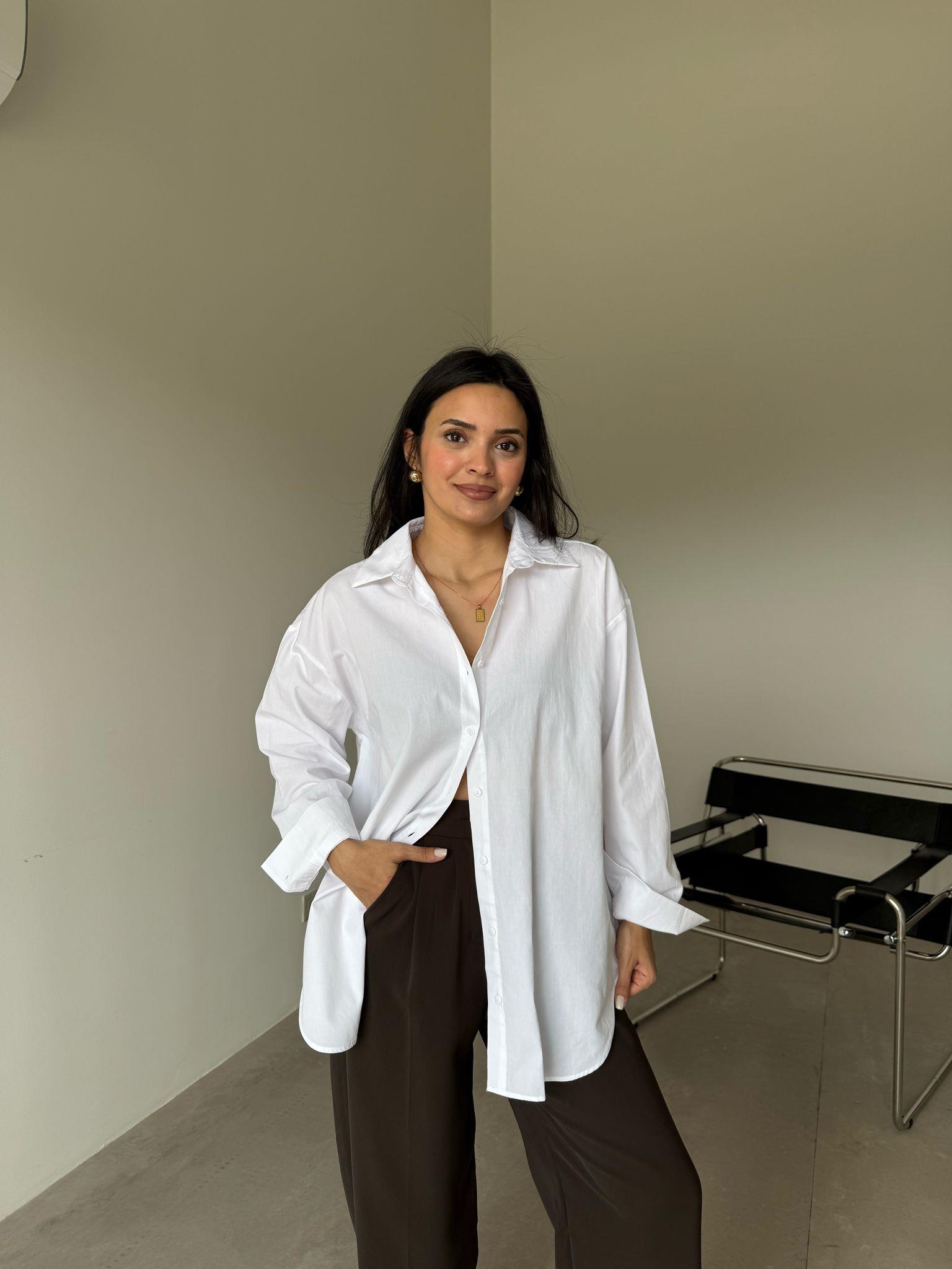 Beyaz Basic Bloom Gömlek