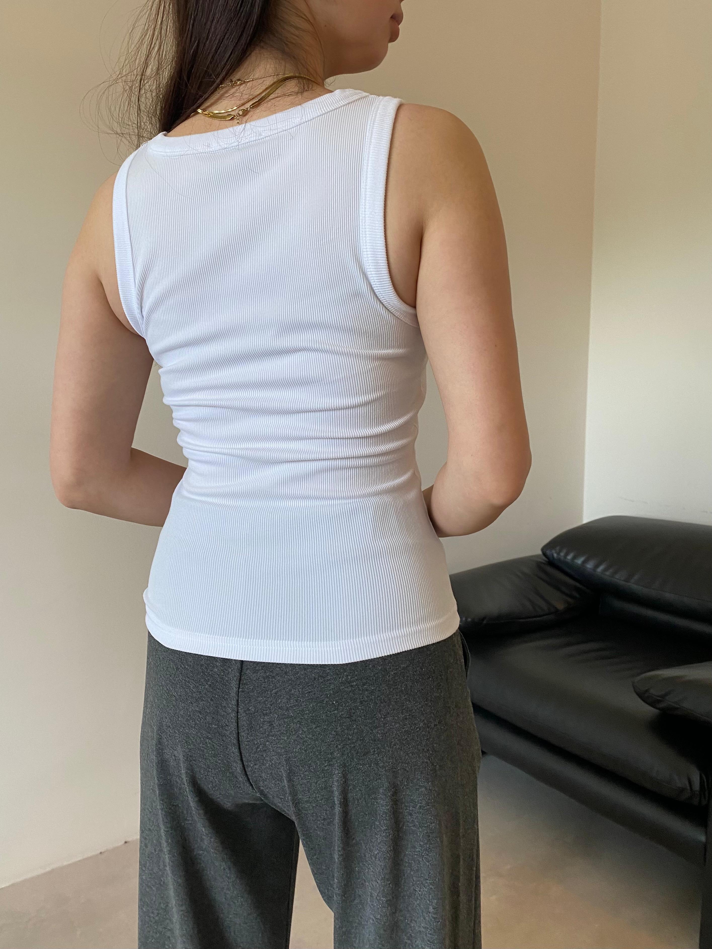 Beyaz Fitilli Halter Yaka Crop (51 Cm)