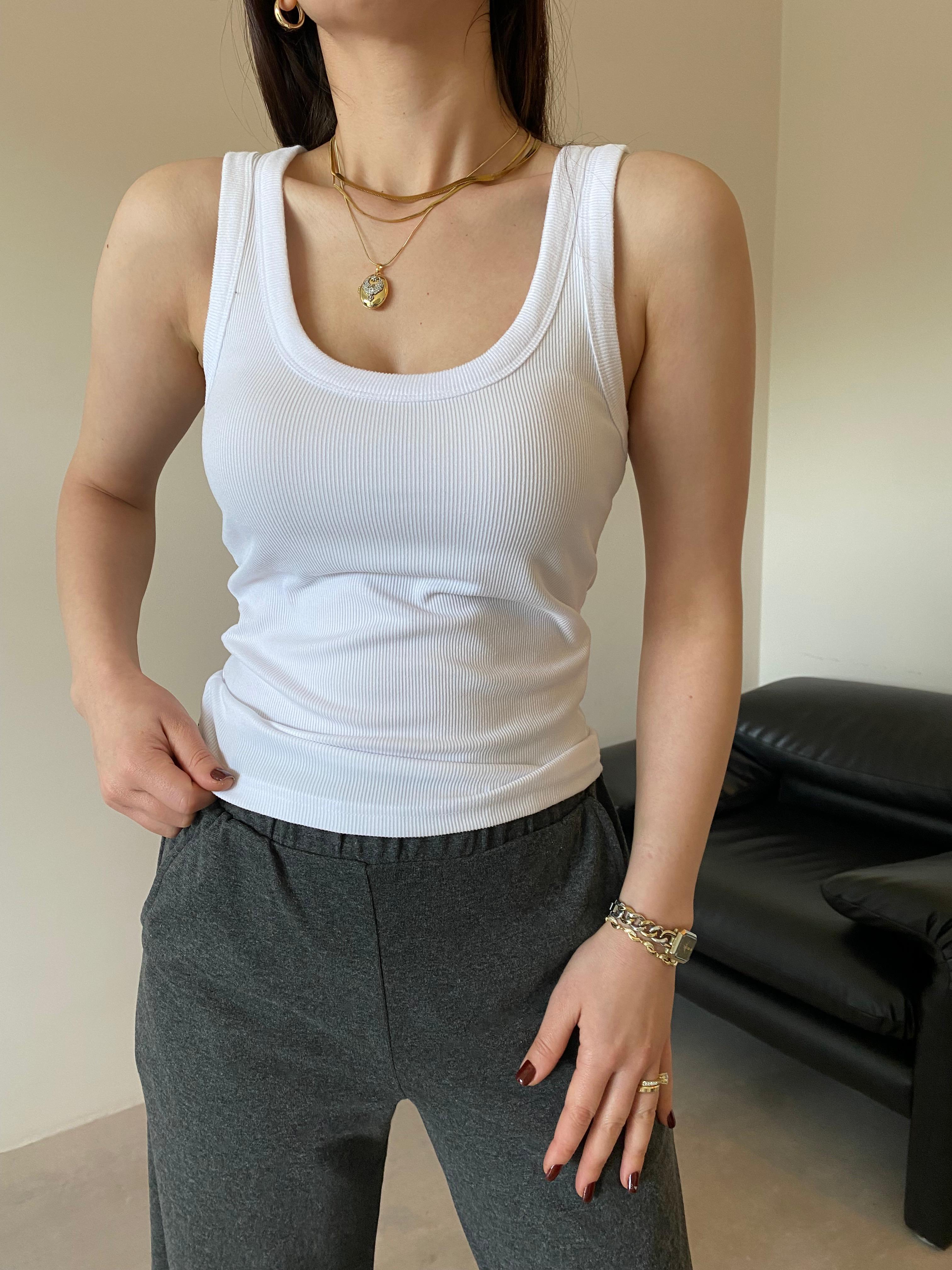 Beyaz Fitilli Halter Yaka Crop (51 Cm)