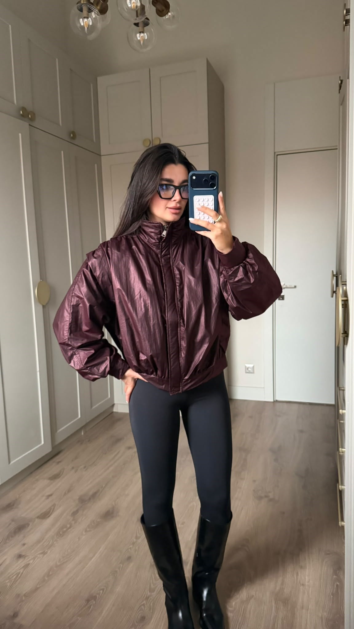 Bordo Aura Bomber Ceket