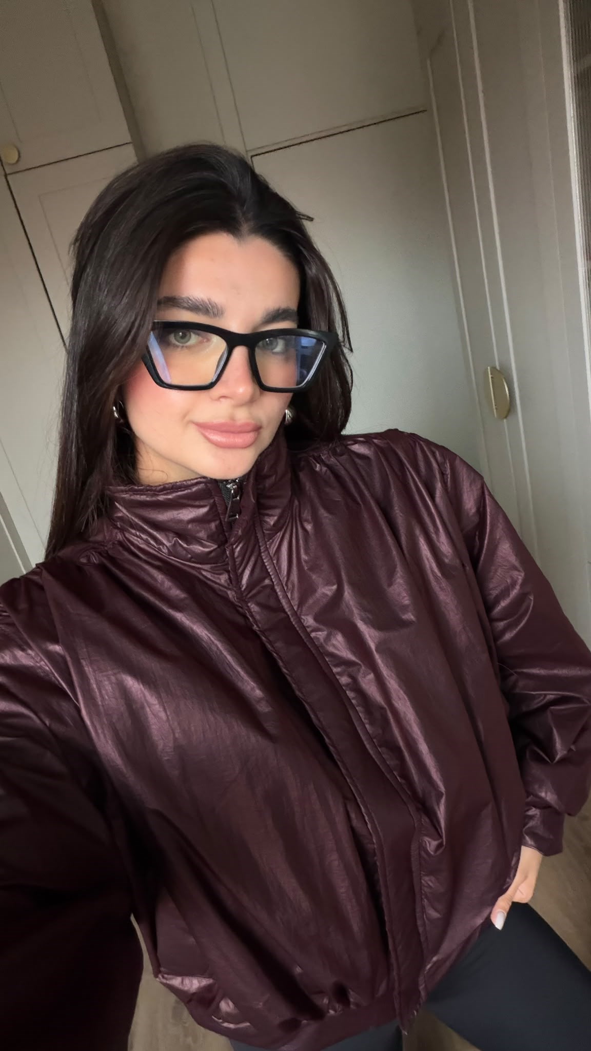 Bordo Aura Bomber Ceket