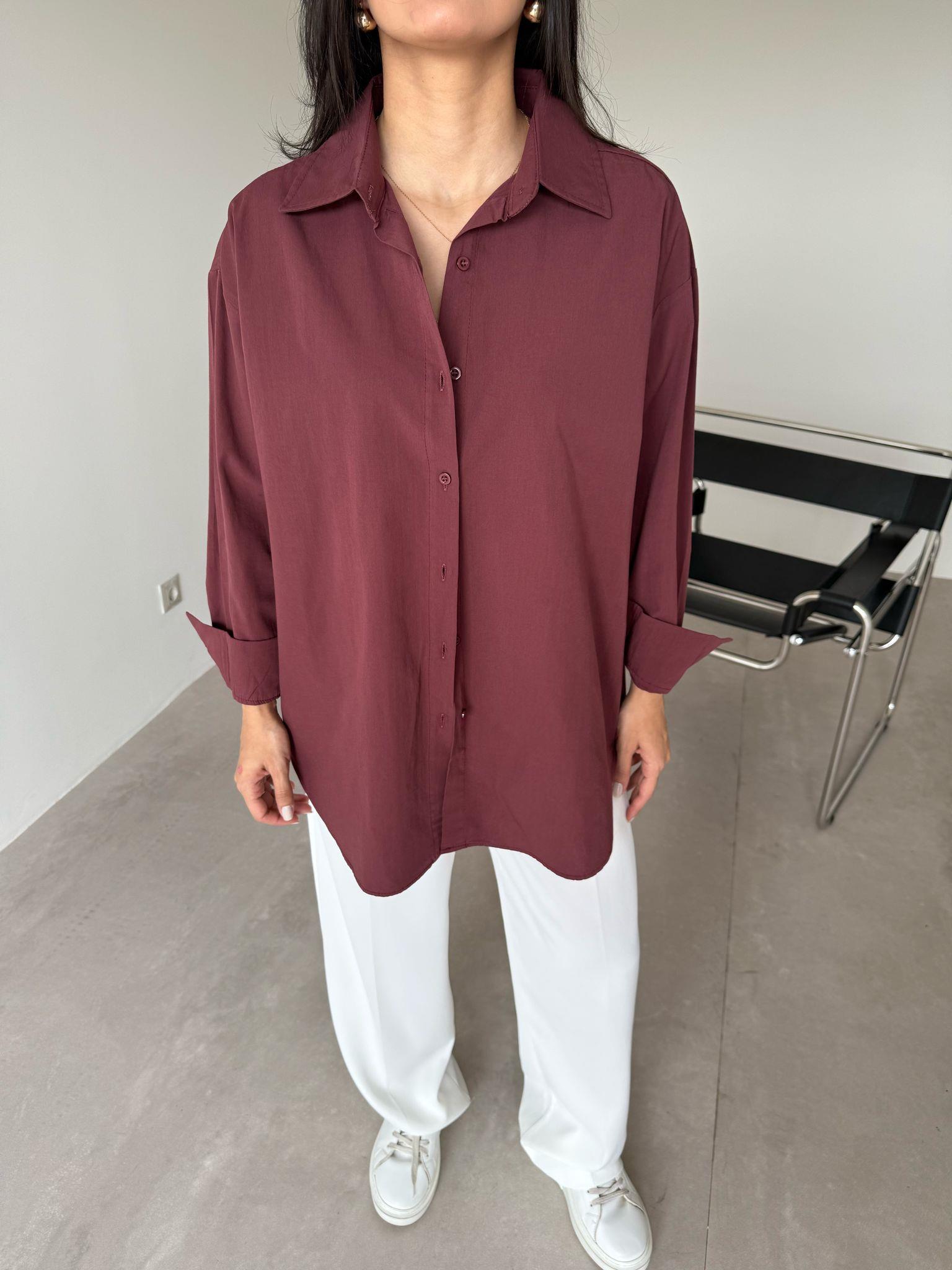 Bordo Basic Bloom Gömlek