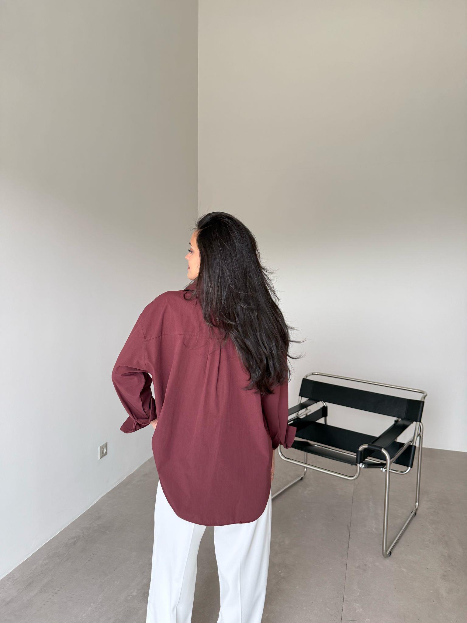 Bordo Basic Bloom Gömlek