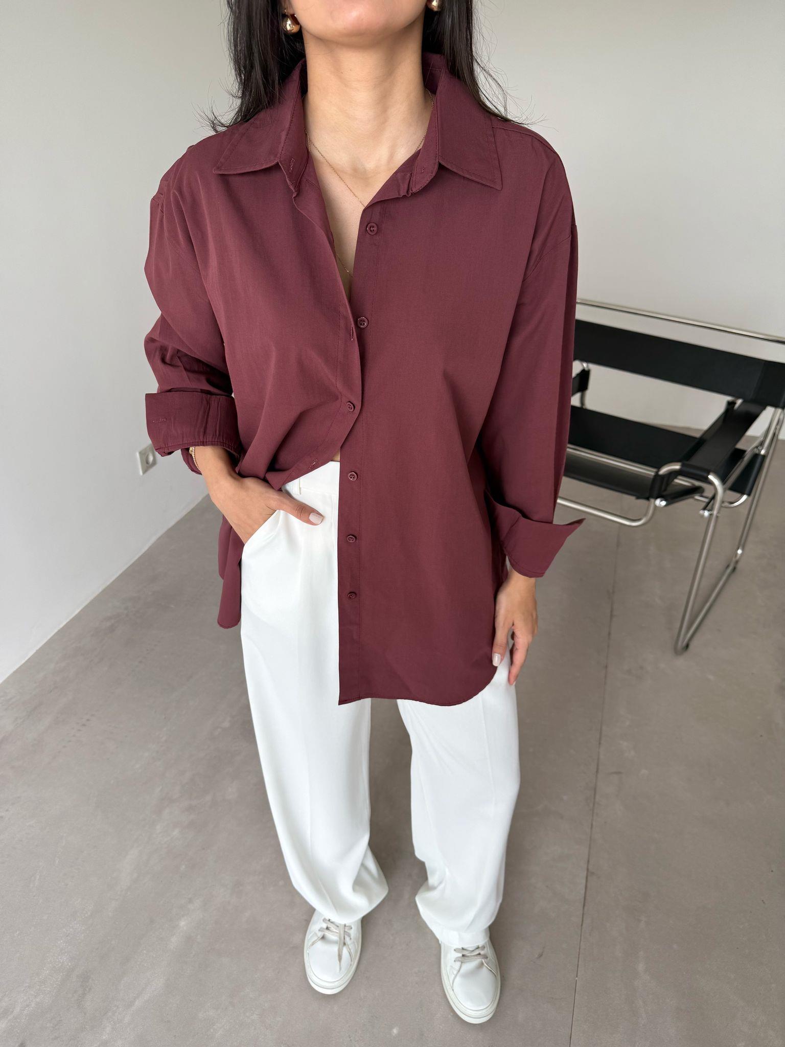 Bordo Basic Bloom Gömlek