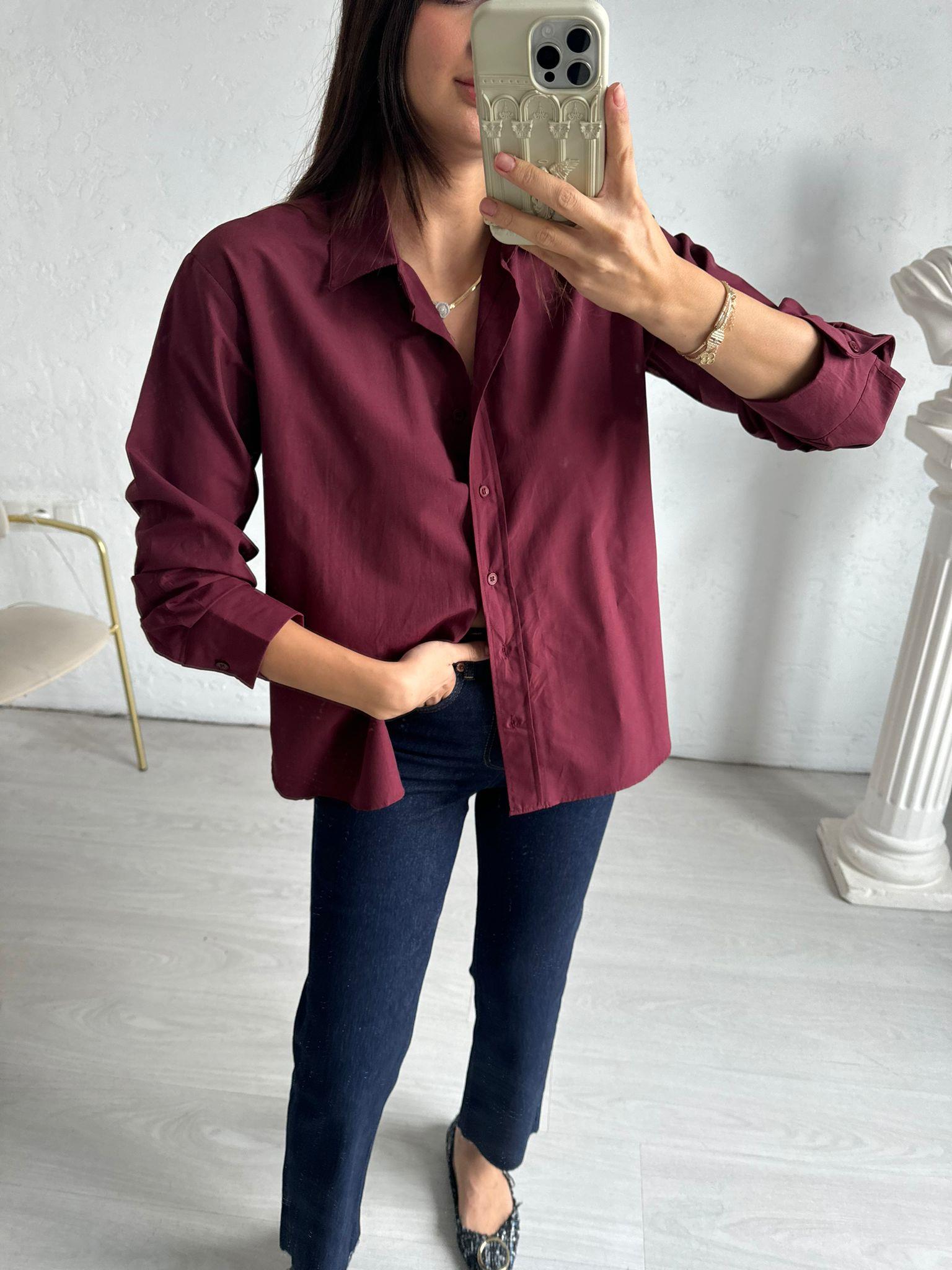 Bordo Basic Gömlek