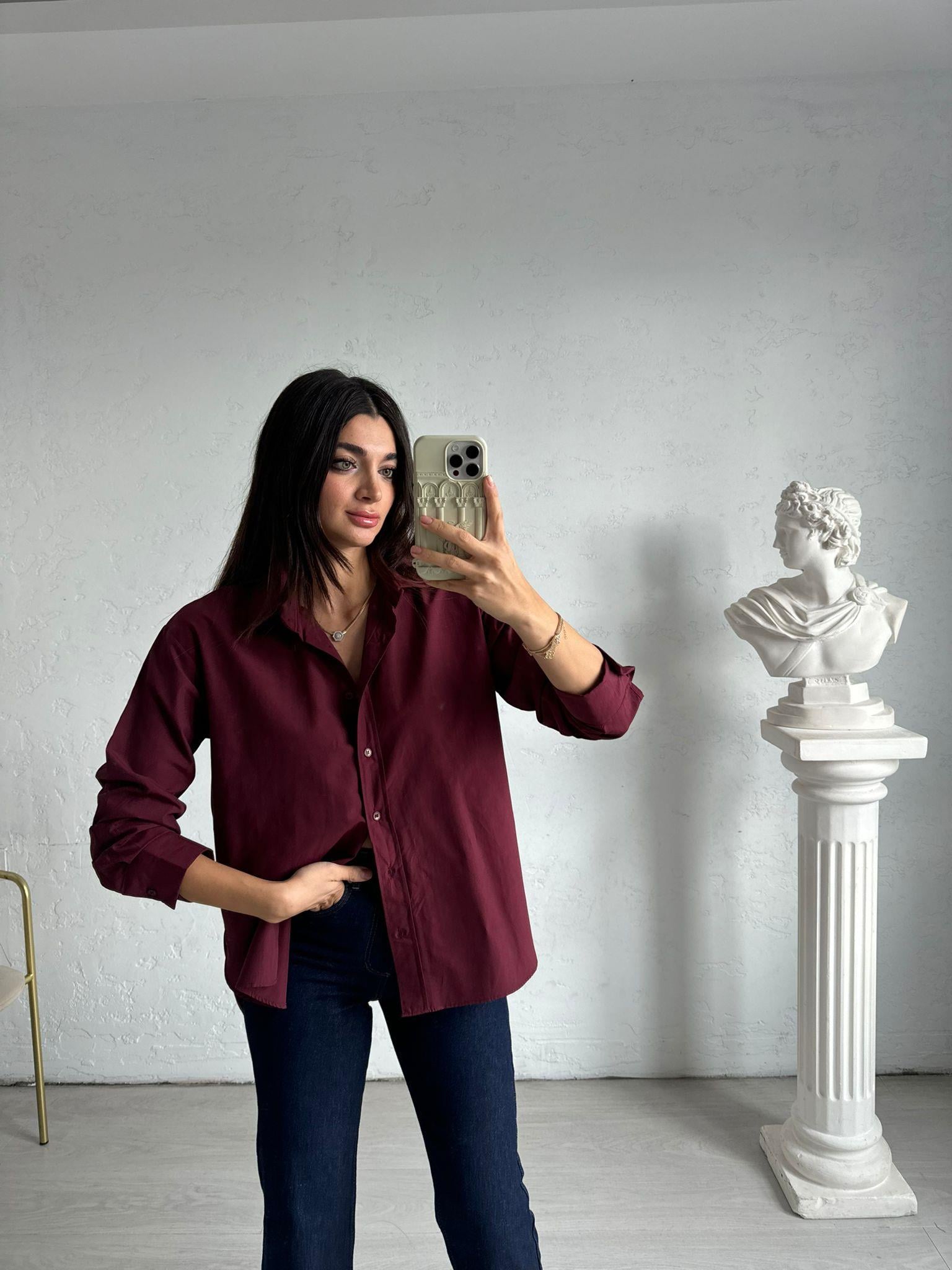 Bordo Basic Gömlek