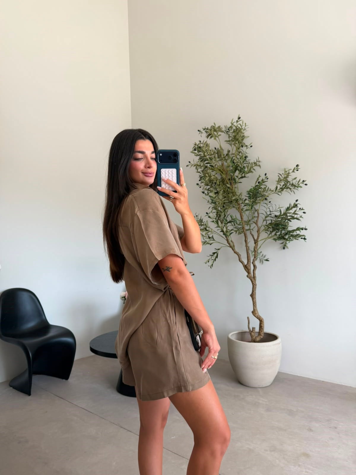 Bronz Gömlek Şort Takım