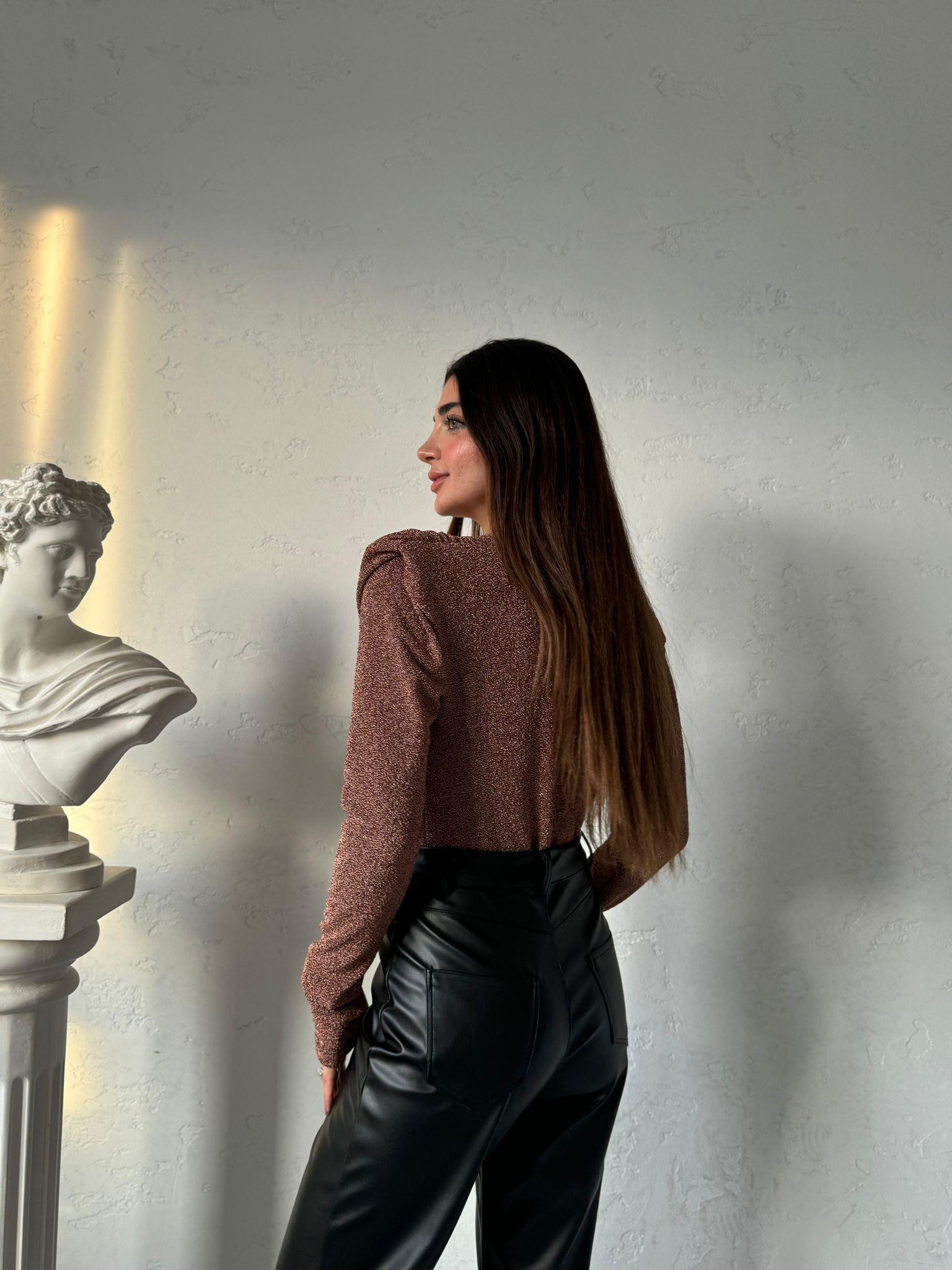 Bronz Simli Bodysuit