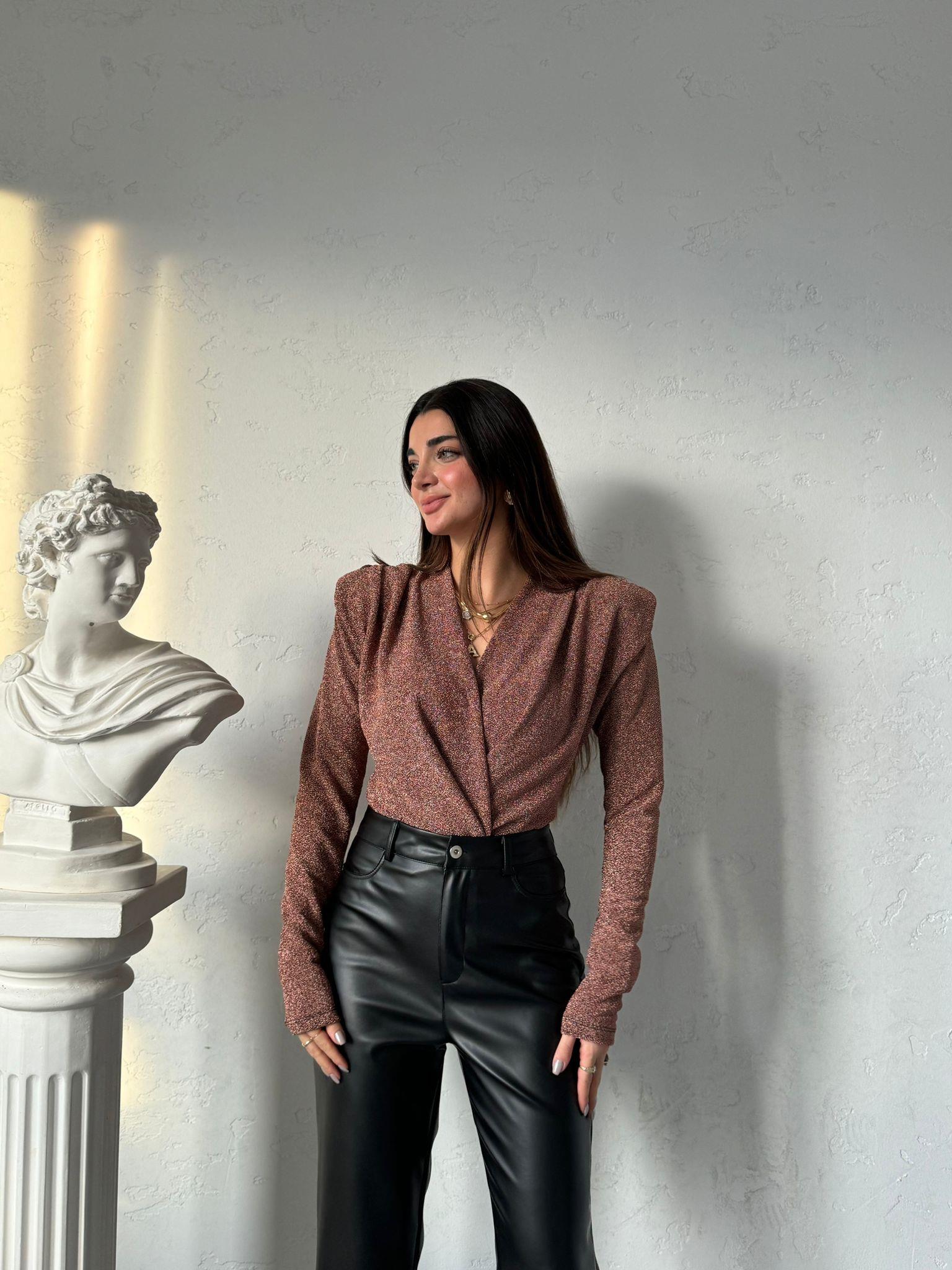Bronz Simli Bodysuit