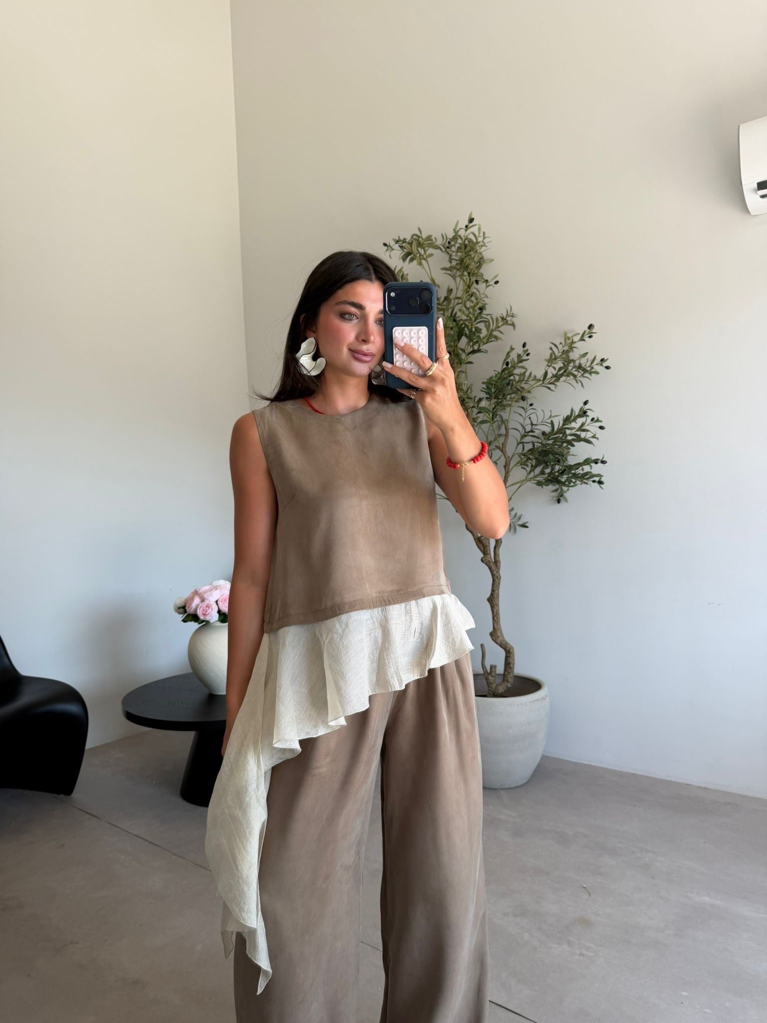 Bronz Tül Detaylı Beli Lastikli Takım