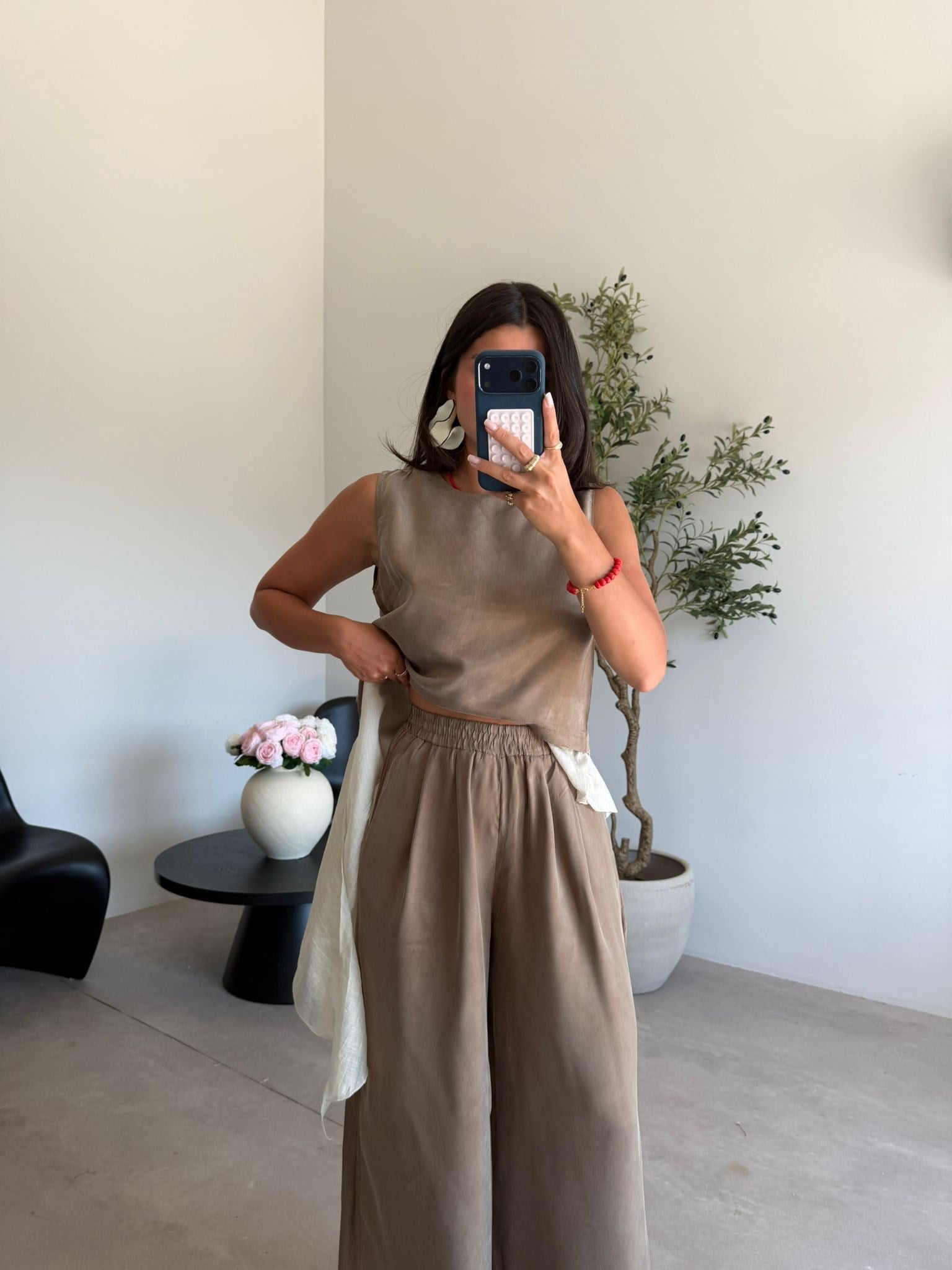 Bronz Tül Detaylı Beli Lastikli Takım