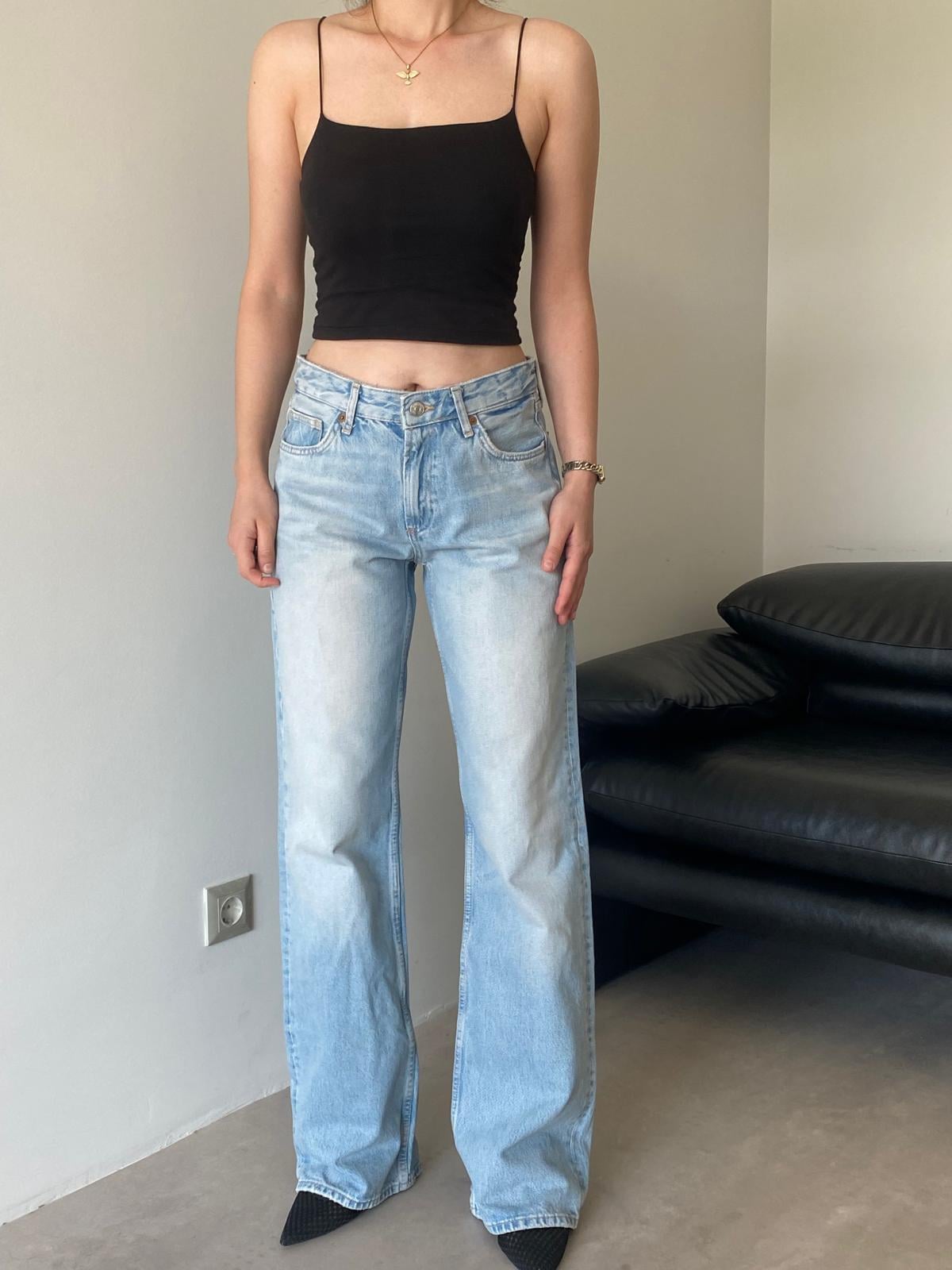 Buz Mavisi Yüksek Bel Straight Scarlett Jean