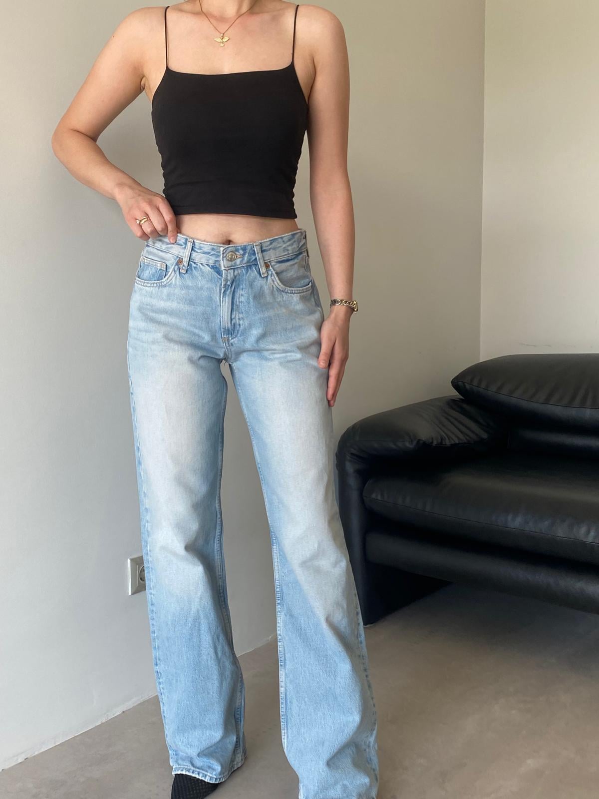 Buz Mavisi Yüksek Bel Straight Scarlett Jean