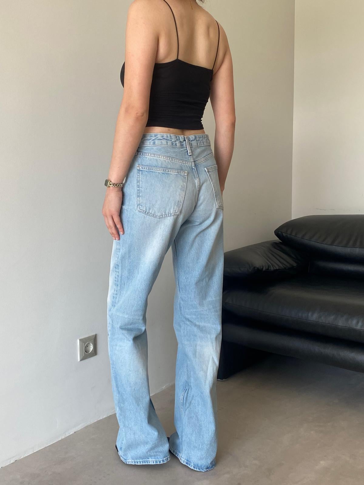 Buz Mavisi Yüksek Bel Straight Scarlett Jean