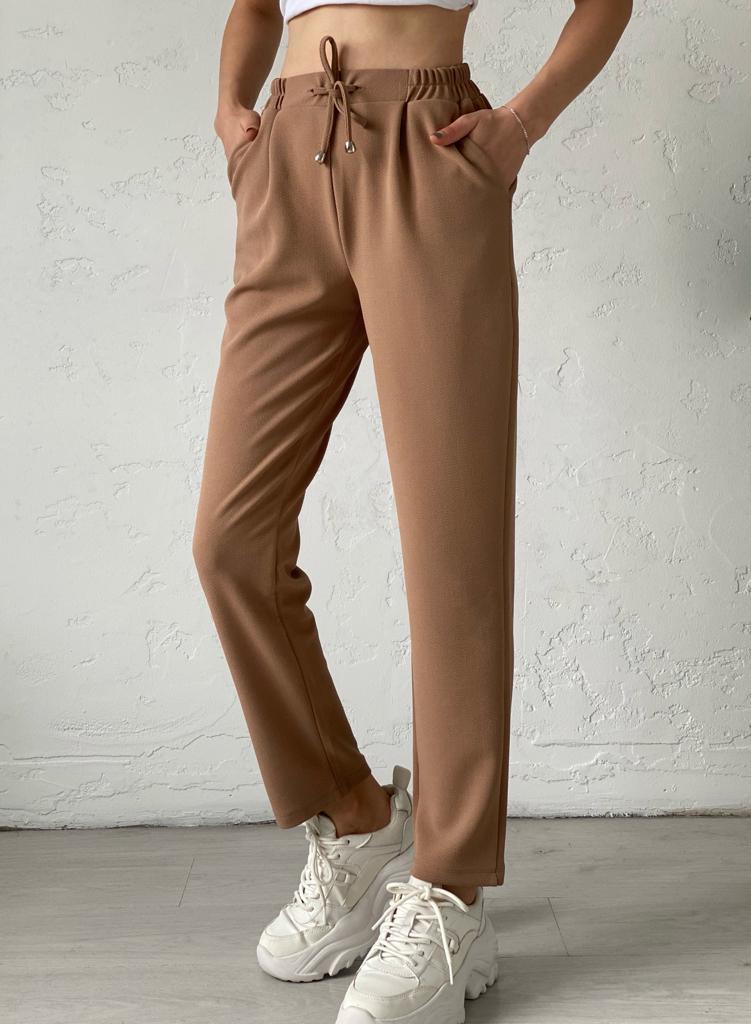 Camel Beli Bağlamalı Misty Pantolon