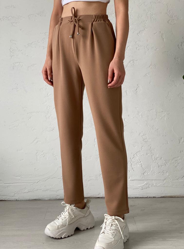 Camel Beli Bağlamalı Misty Pantolon