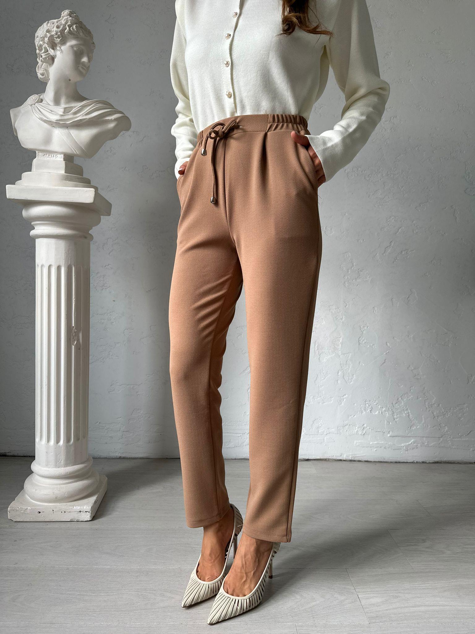 Camel Beli Bağlamalı Misty Pantolon