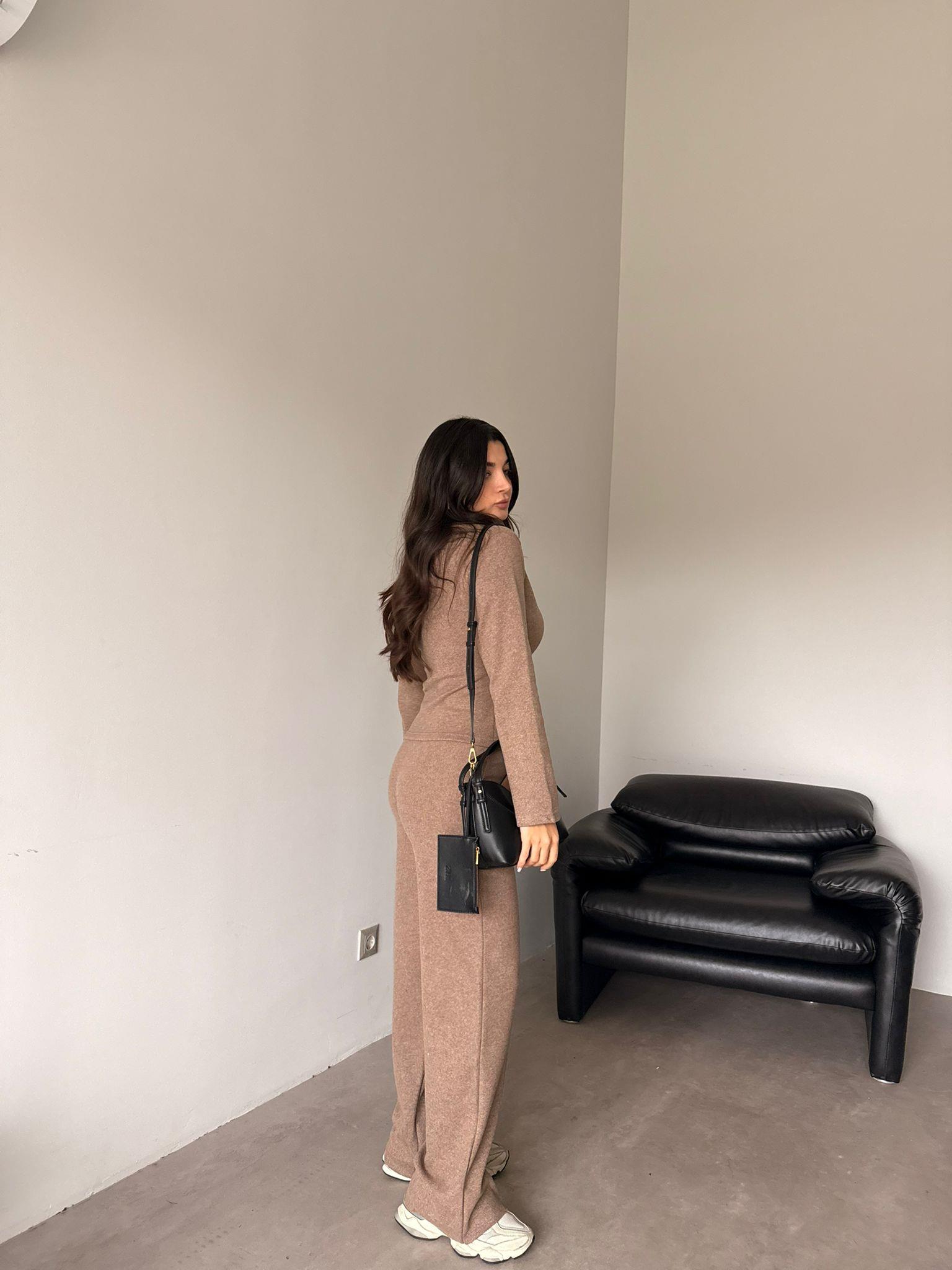 Camel Gold Düğmeli Triko Takım