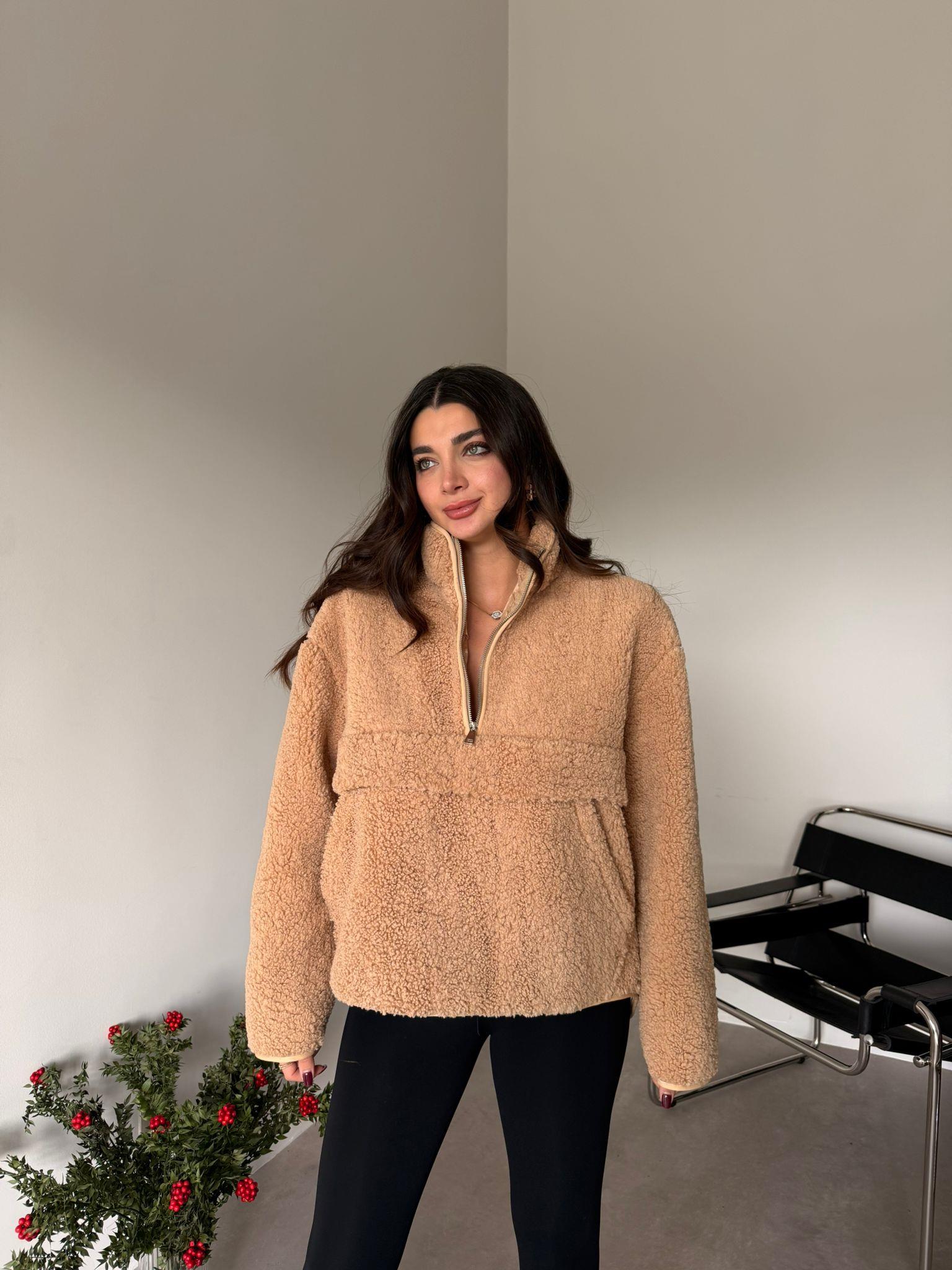 Camel Kanguru Cepli Teddy Sweat