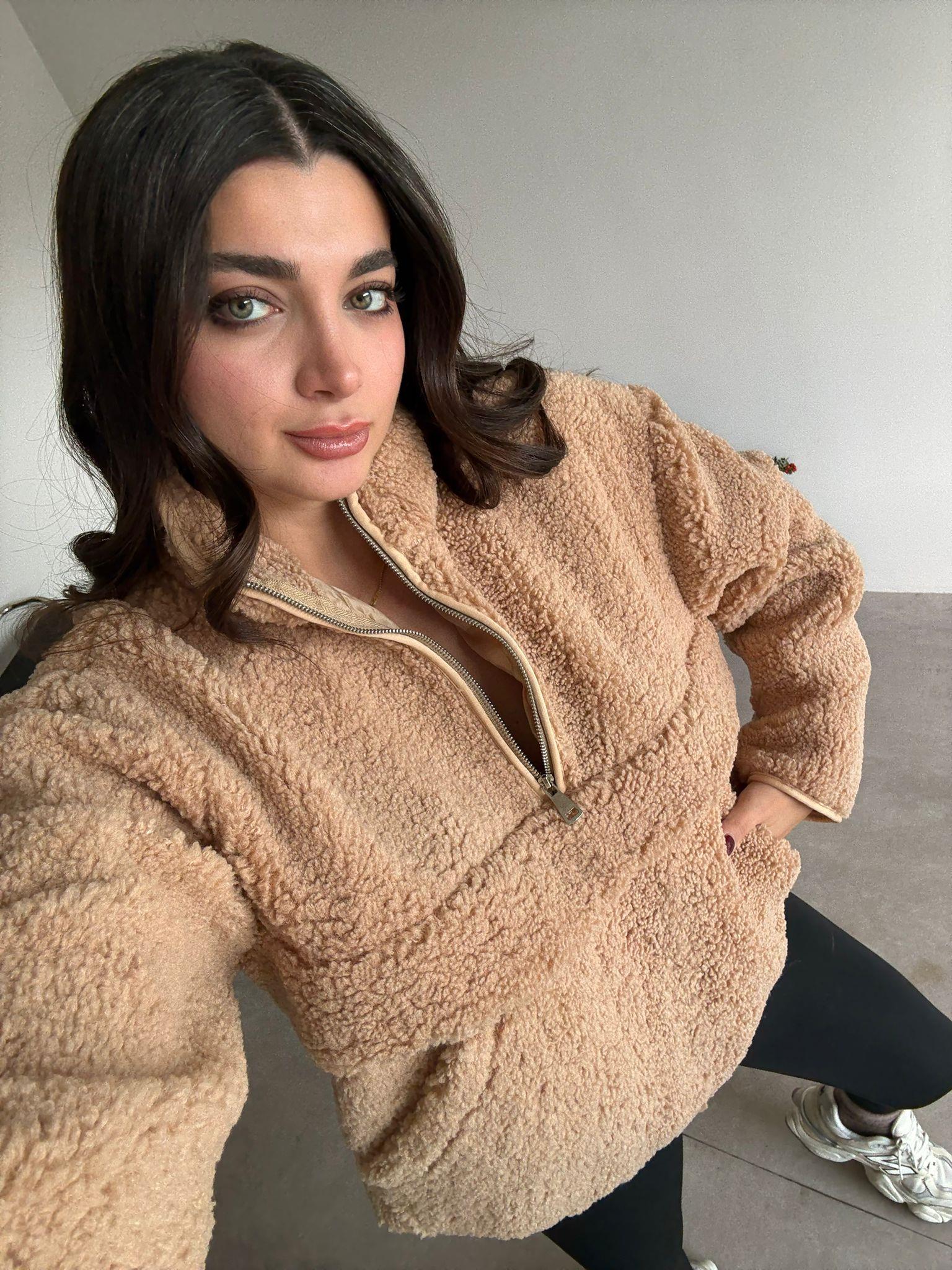 Camel Kanguru Cepli Teddy Sweat