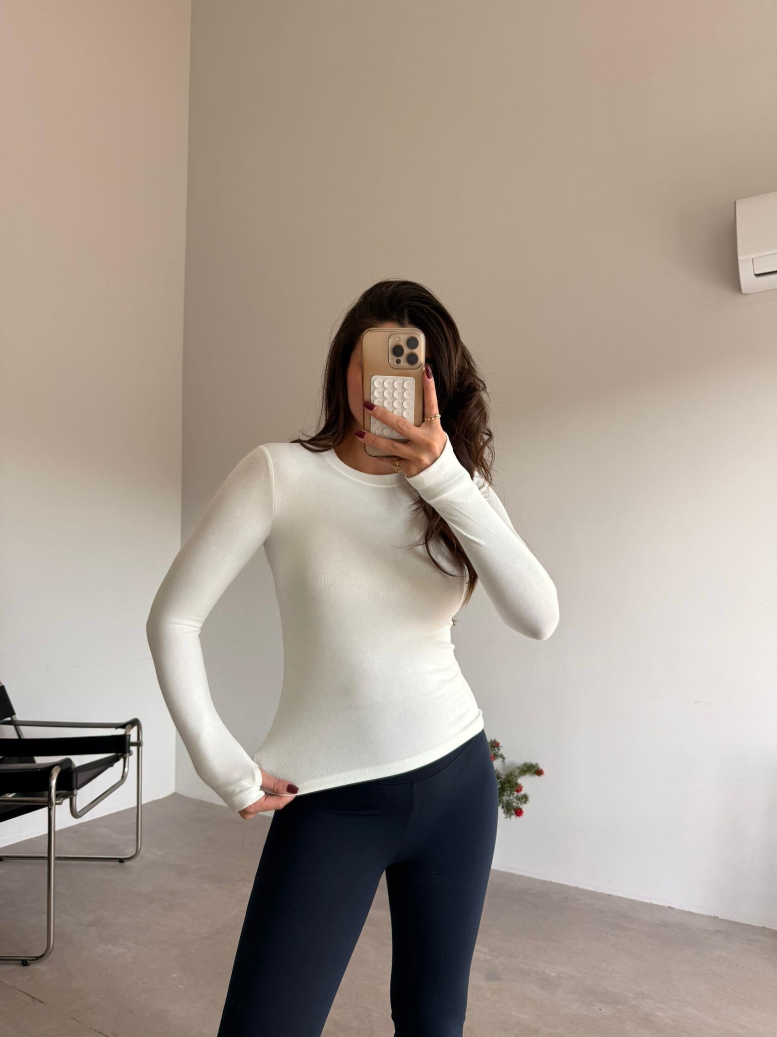 Ekru Basic Aura Bluz