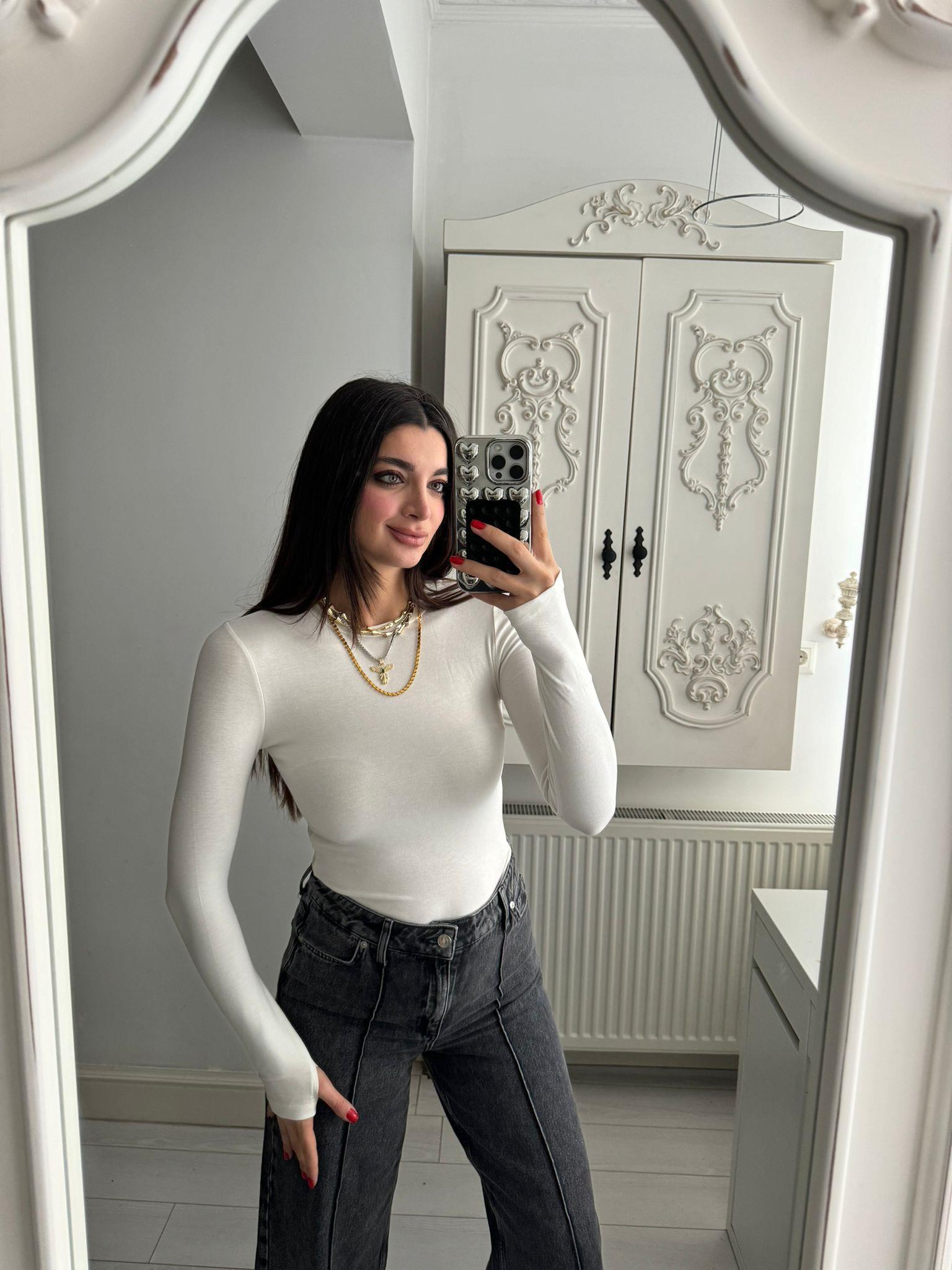 Ekru Basic Aura Bluz