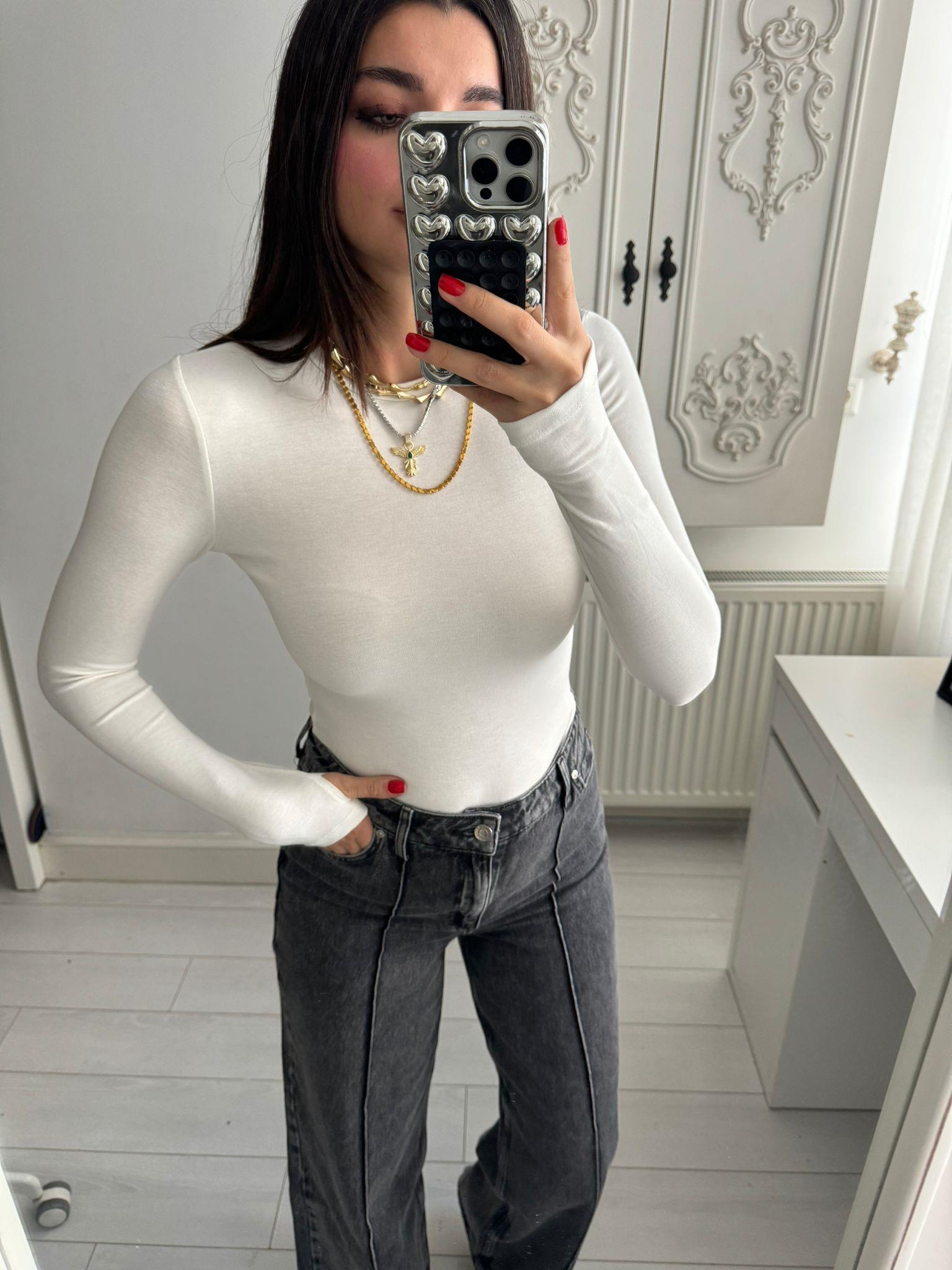 Ekru Basic Aura Bluz