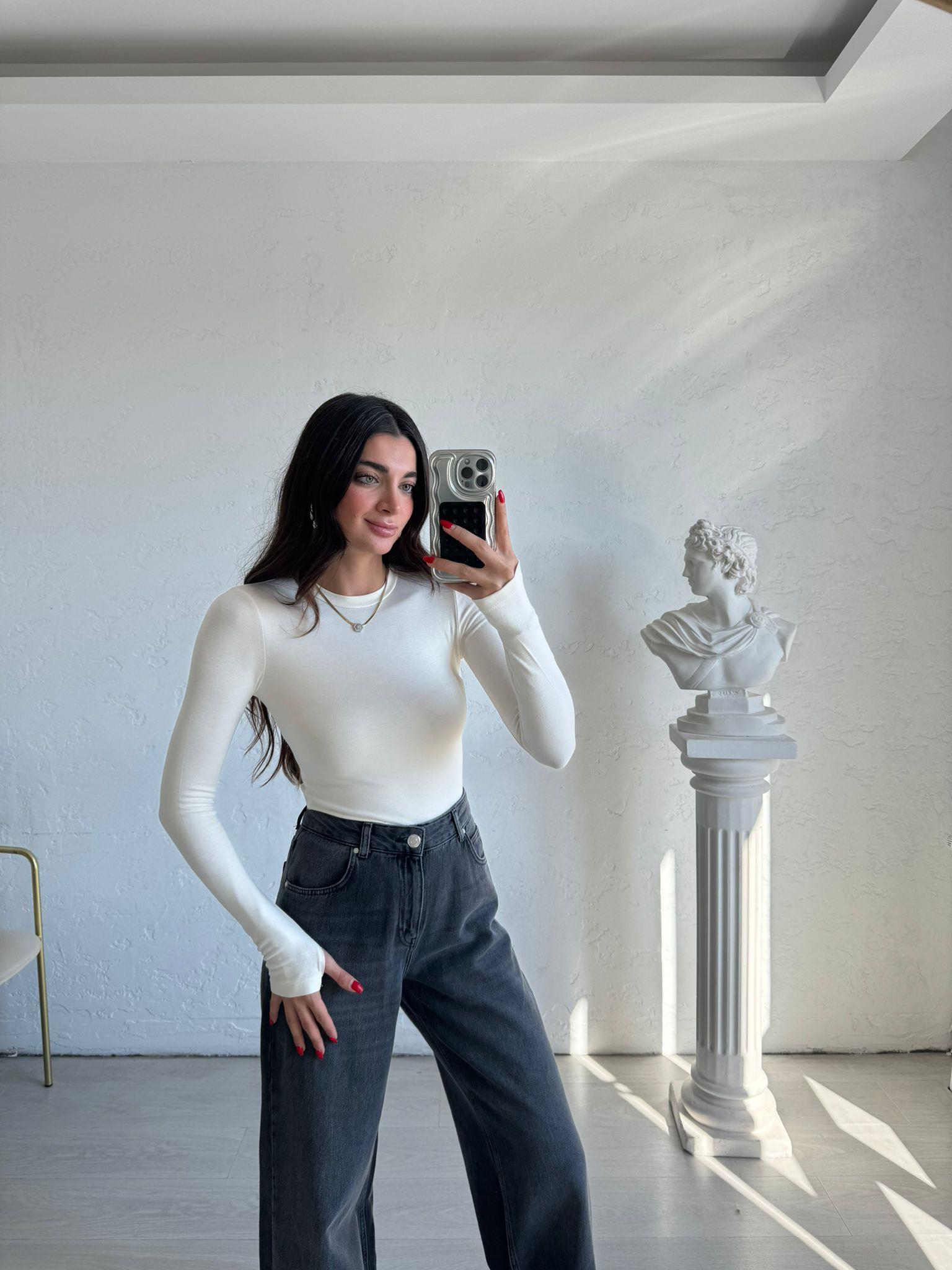 Ekru Basic Aura Bluz