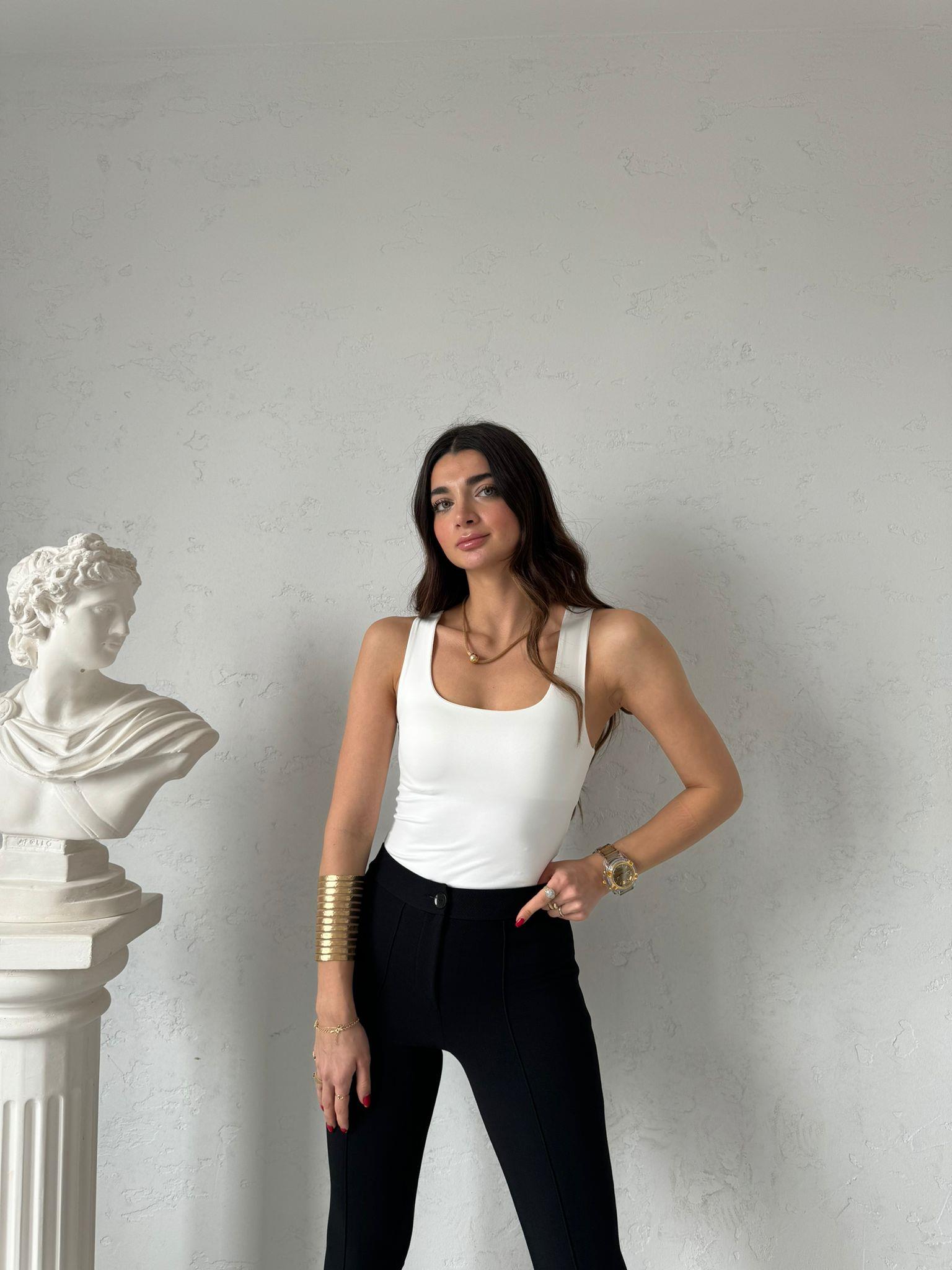 Ekru Basic Kolsuz Bluz