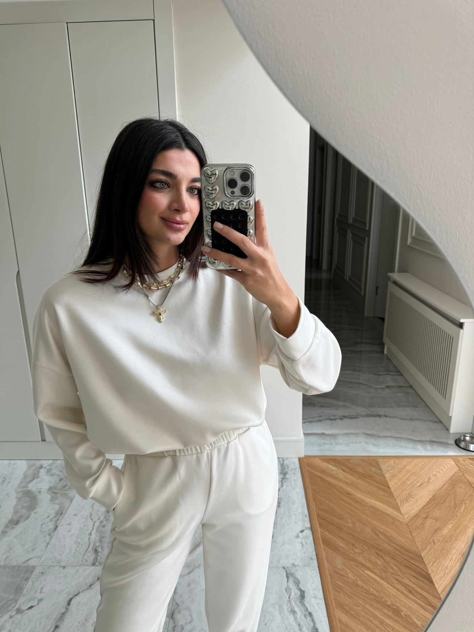 Ekru Basic Modal Eşofman Takımı