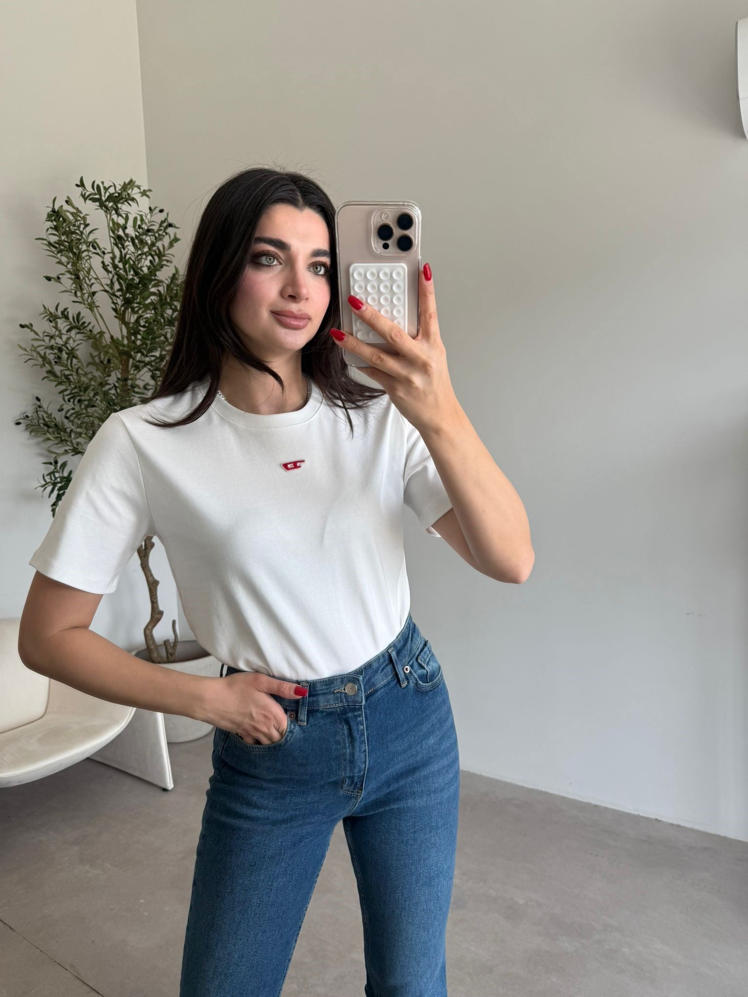Ekru Bisiklet Yaka Marka Model Terra Tişört