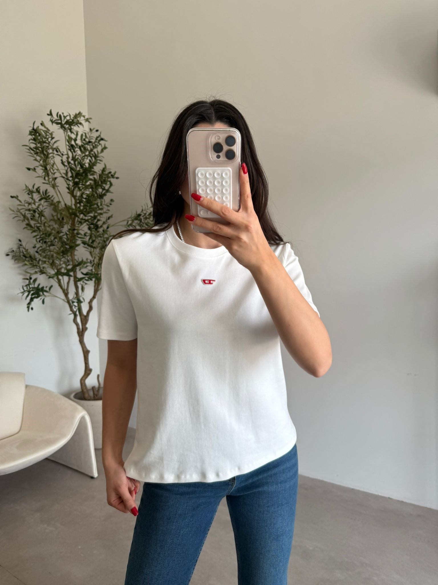 Ekru Bisiklet Yaka Marka Model Terra Tişört