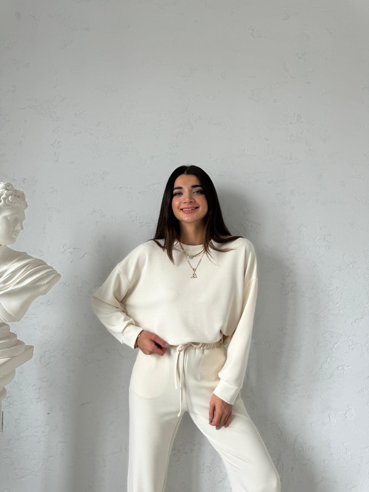 Ekru Modal Yumuşacık Jenny Takım