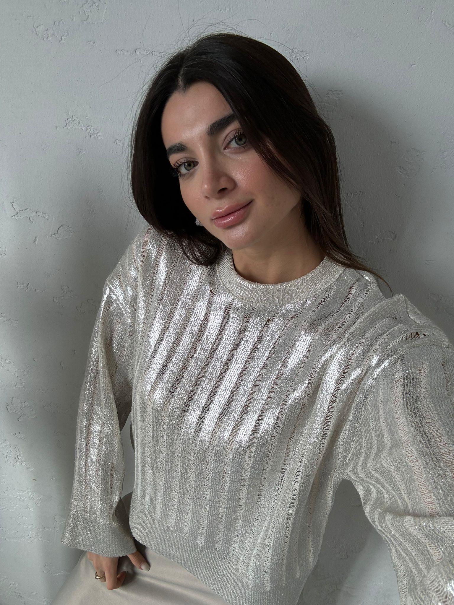 Ekru Mumlu Vanessa Triko Kazak 