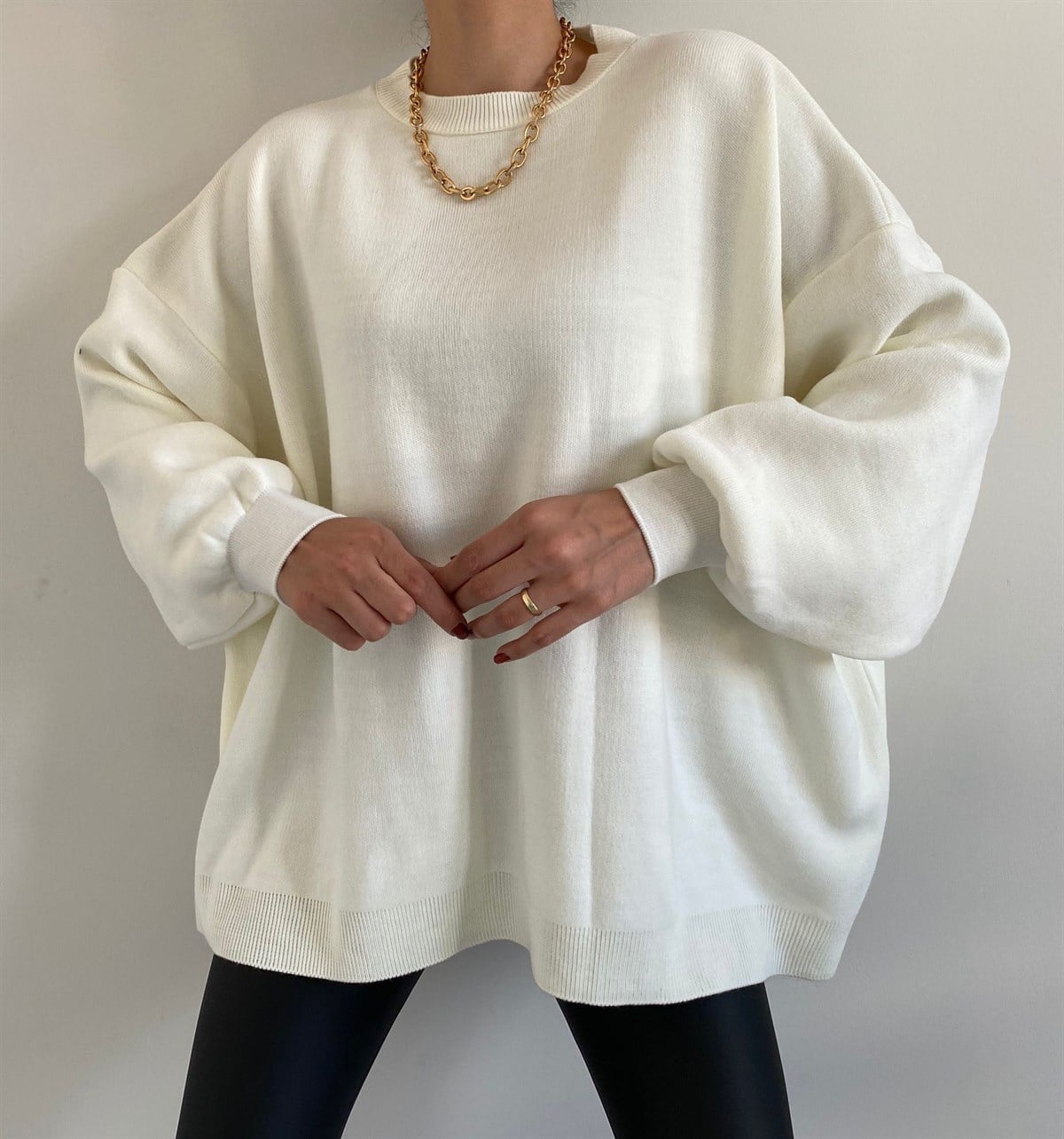 Ekru Oversize Sindy Kazak