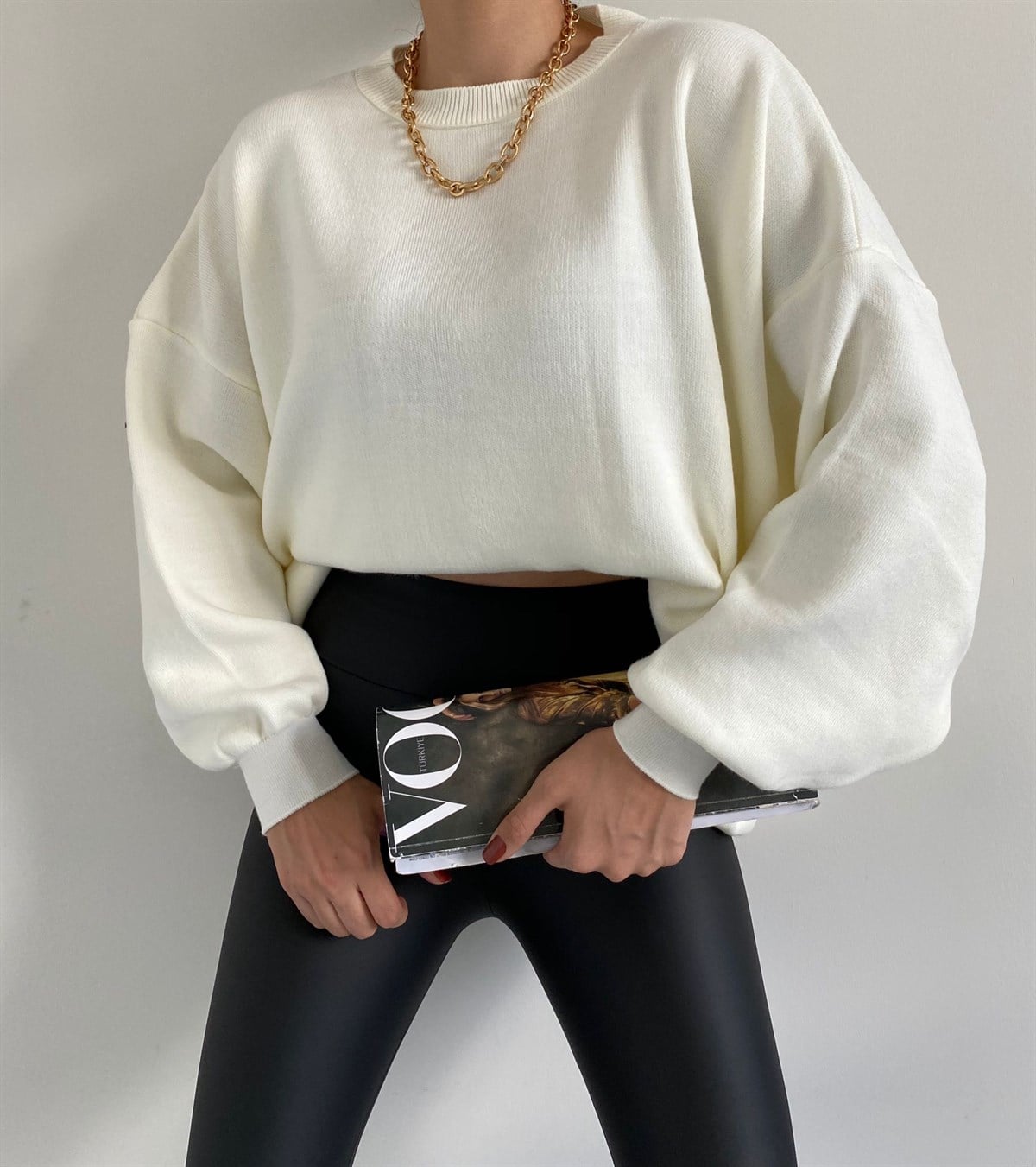 Ekru Oversize Sindy Kazak