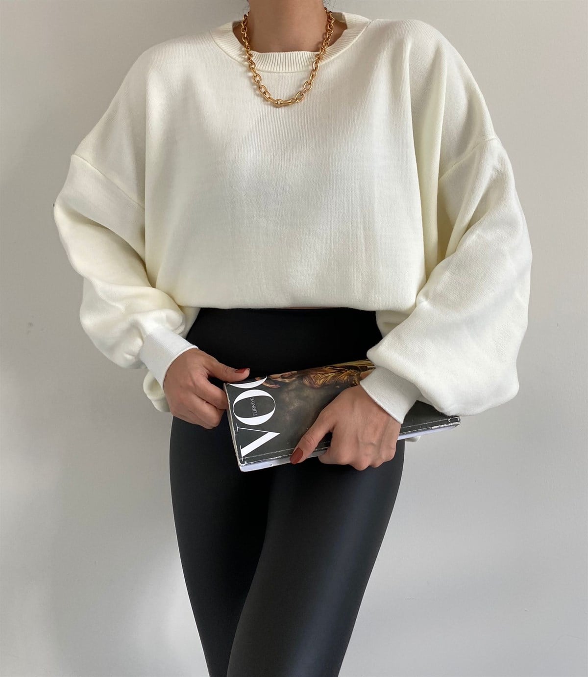 Ekru Oversize Sindy Kazak
