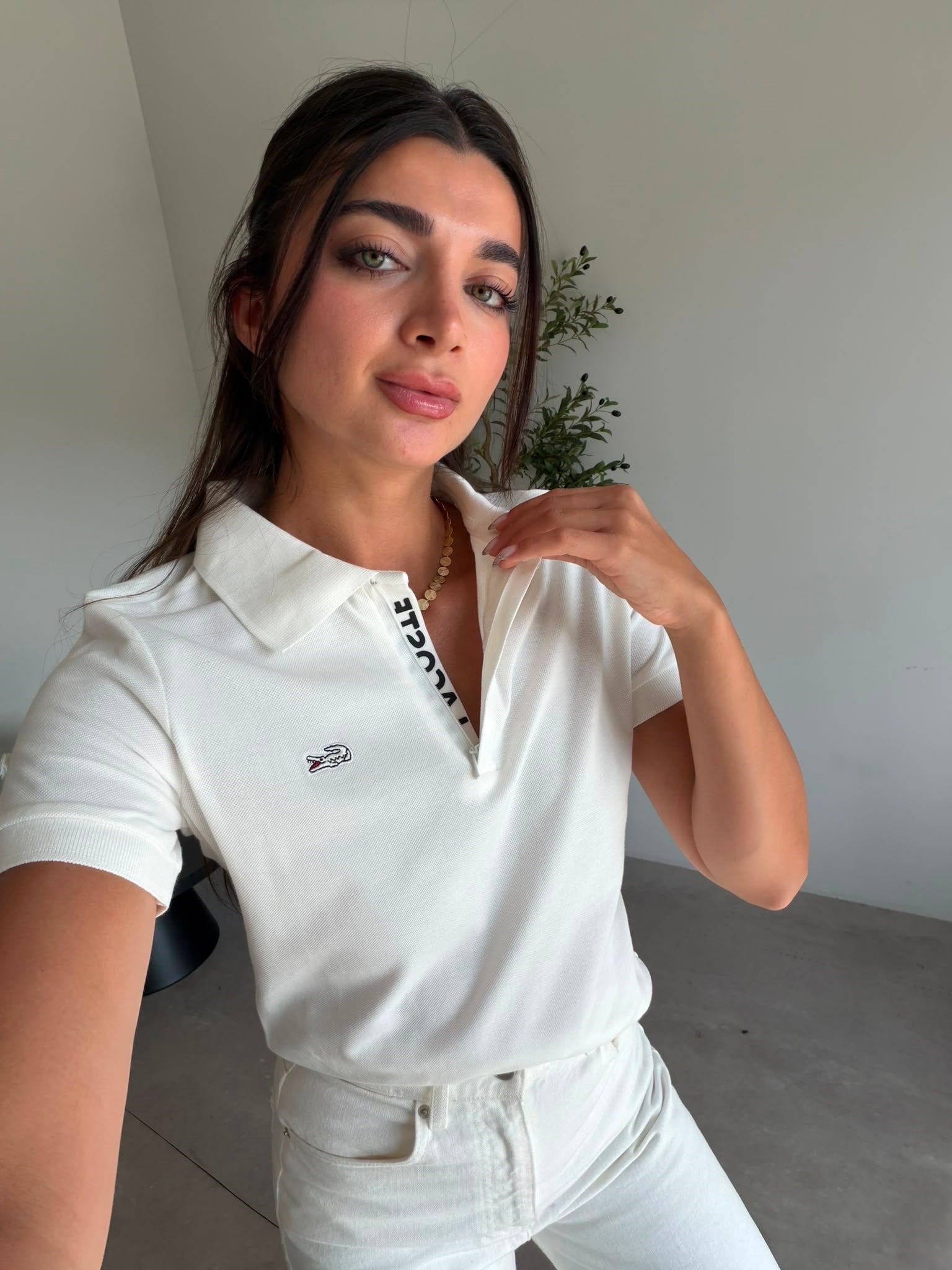 Ekru Polo Yaka Marka Model Tişört
