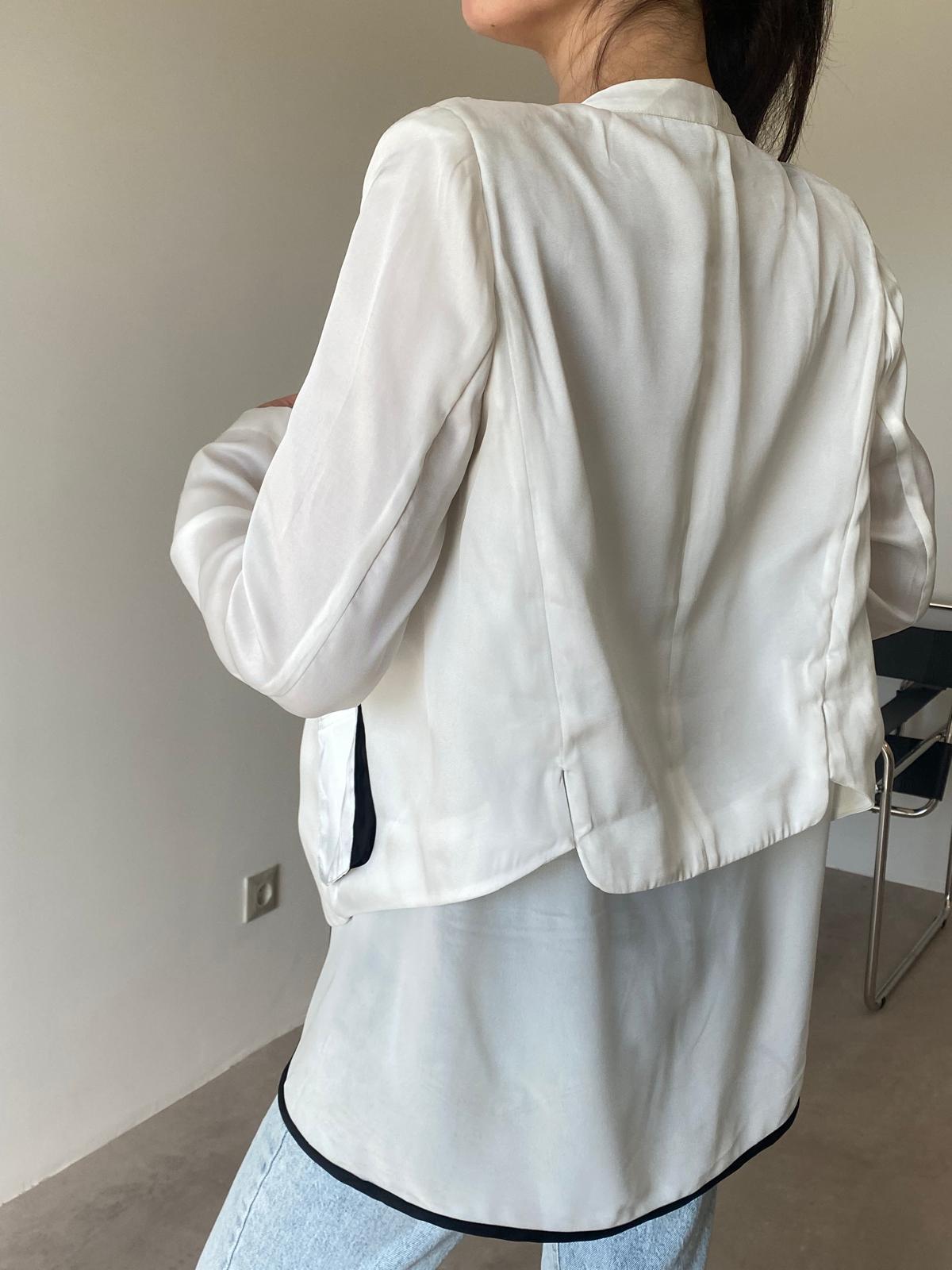Ekru Tül Detaylı Ceket 