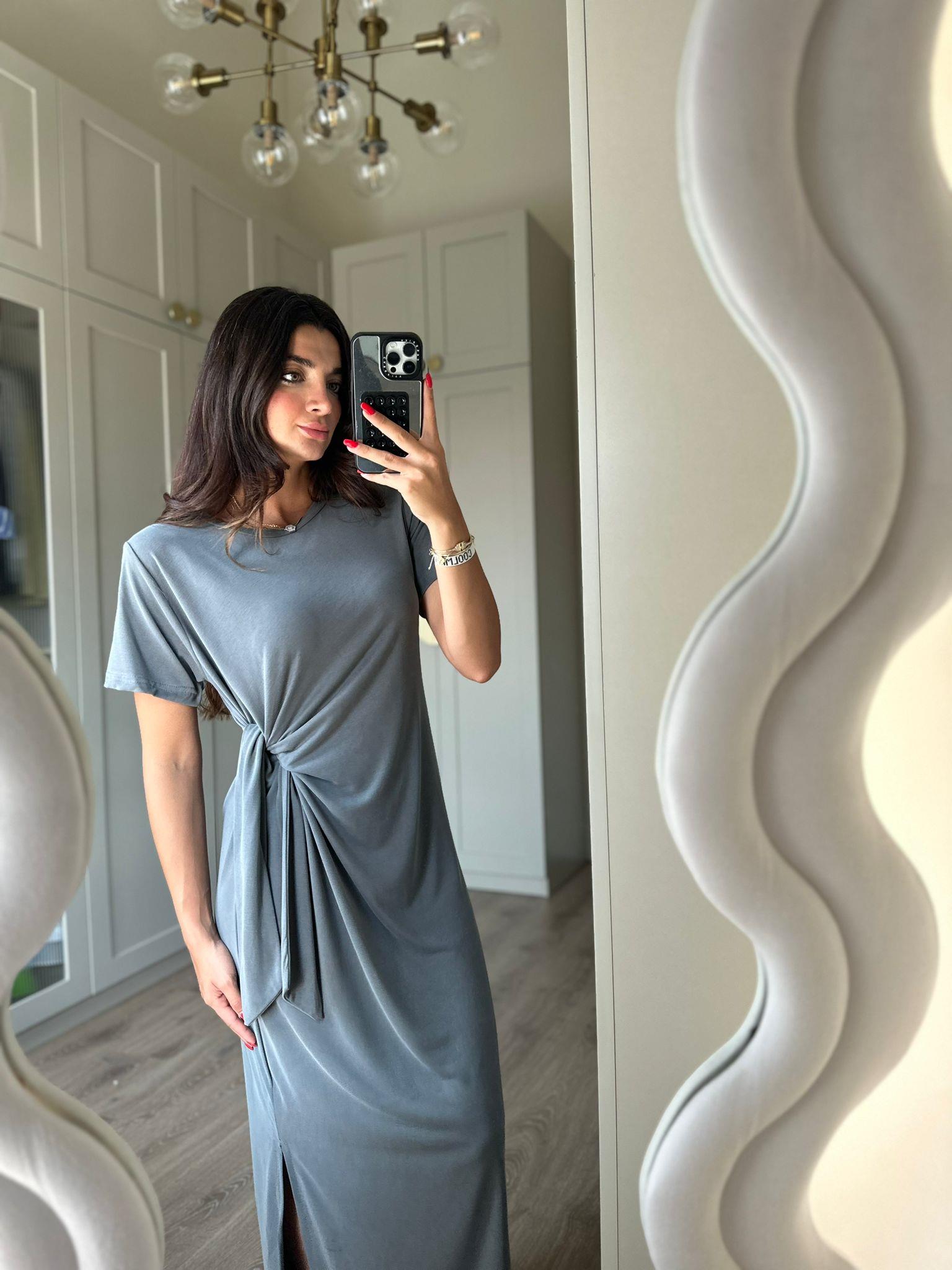 Füme Bağlamalı Basic Modal Elbise