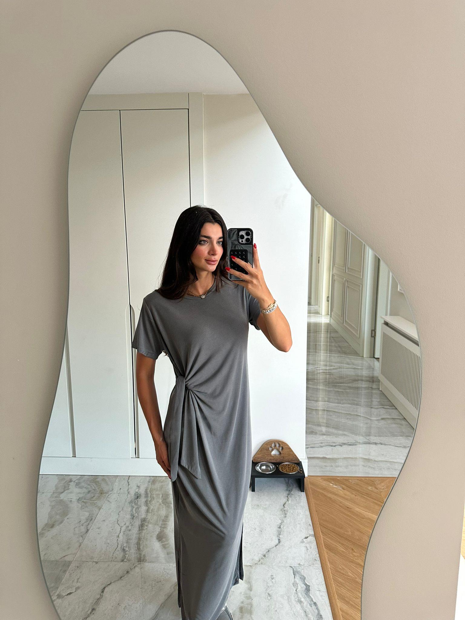 Füme Bağlamalı Basic Modal Elbise