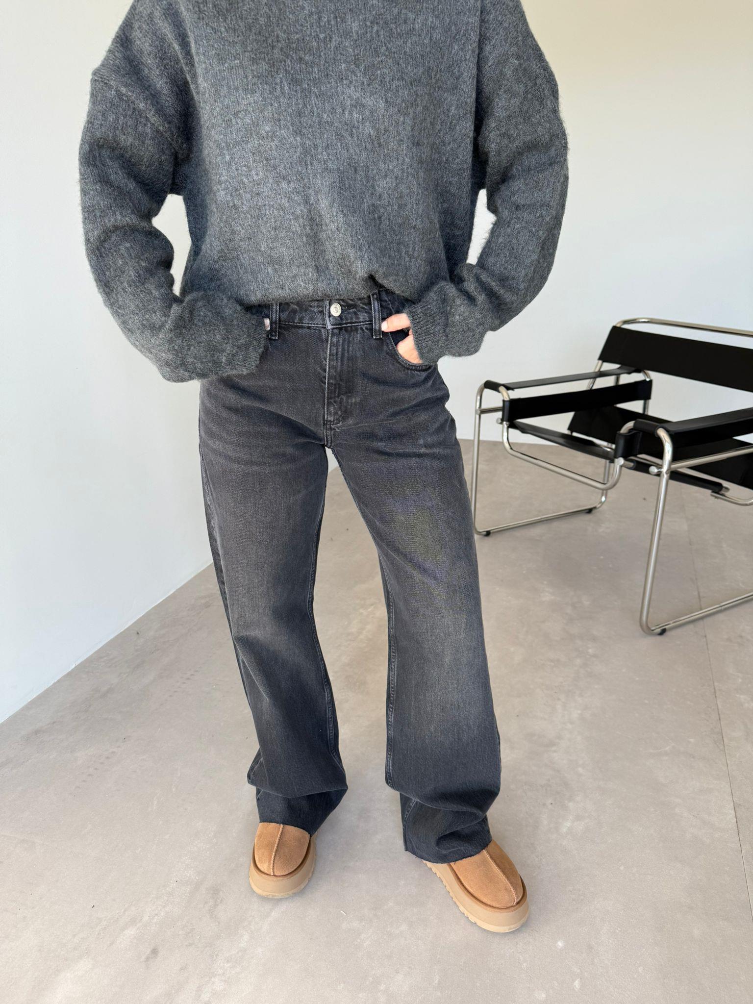 Füme Bol Paça Straight Jean