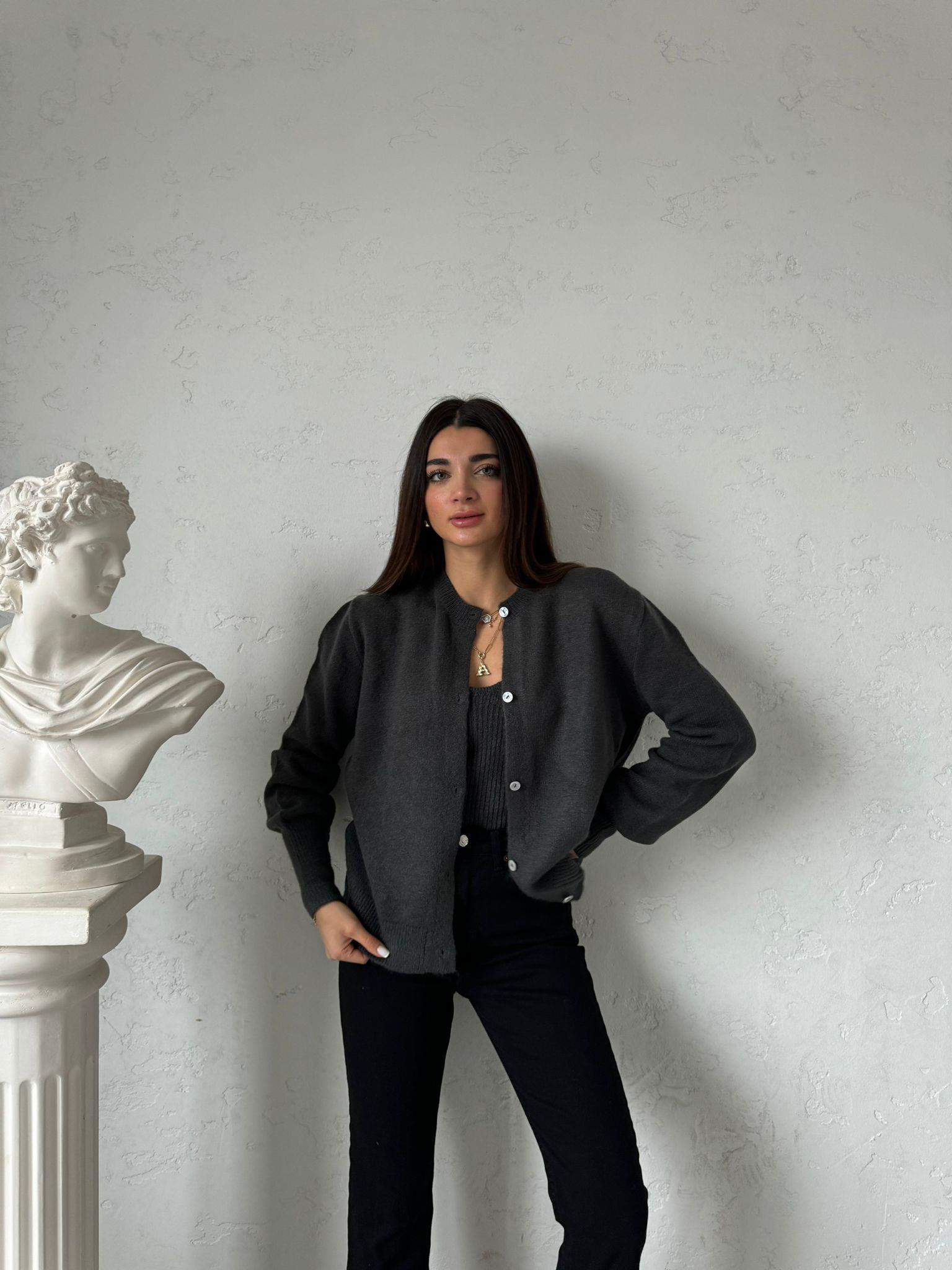 Füme Crop Hırka Takım