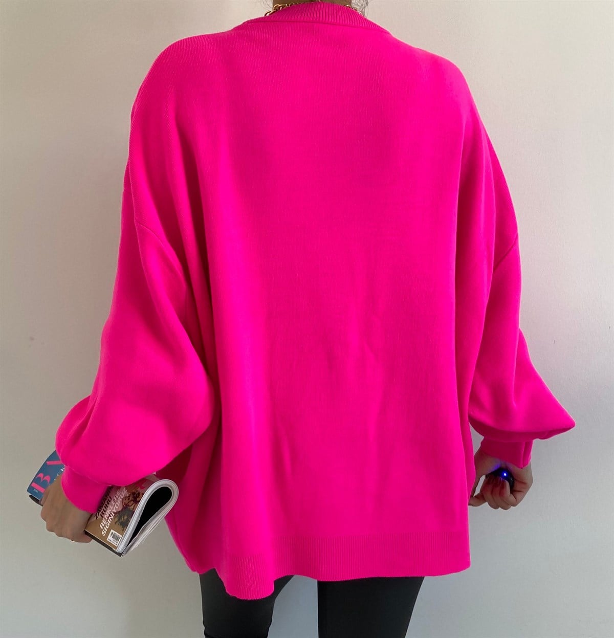 Fuşya Oversize Sindy Kazak