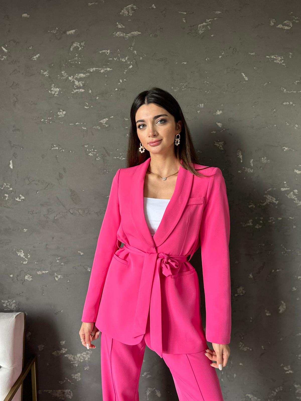 Fuşya Pantolonlu Takım