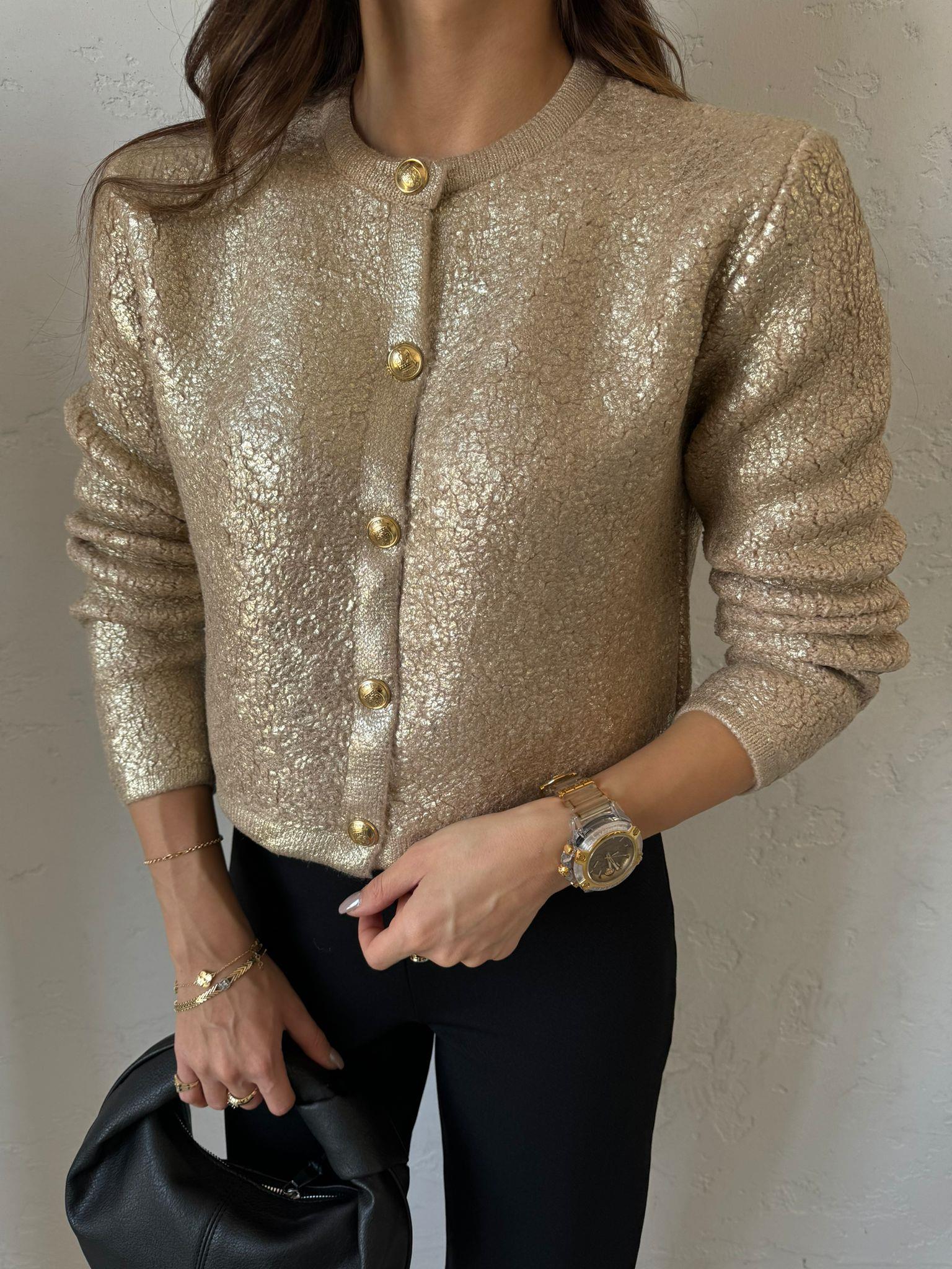 Gold Mumlu Hırka
