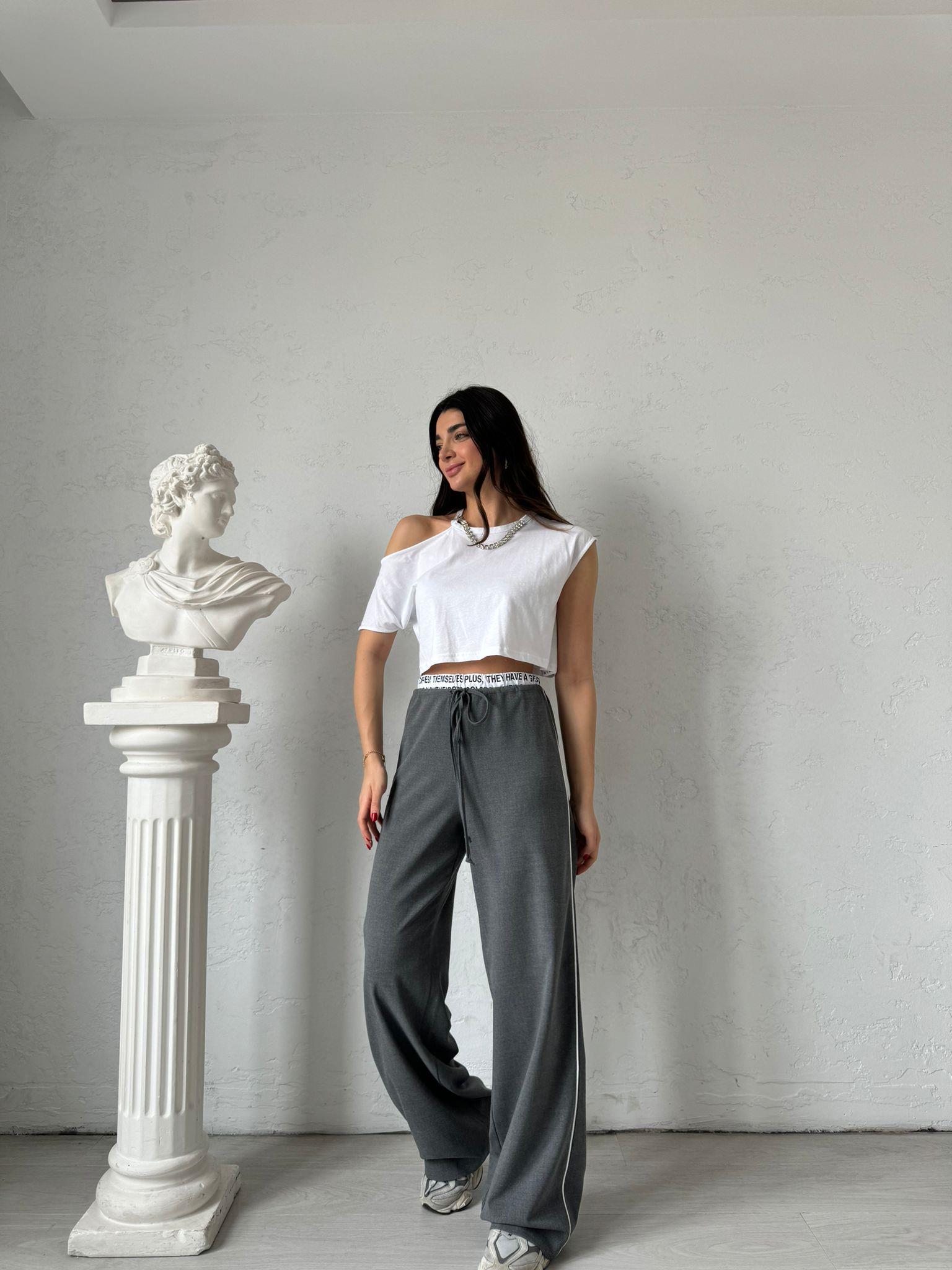 Gri Bel Detaylı Dream Pantolon