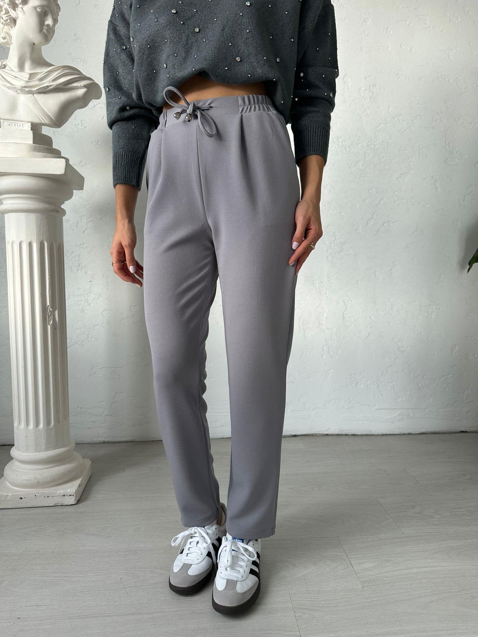 Gri Beli Bağlamalı Misty Pantolon