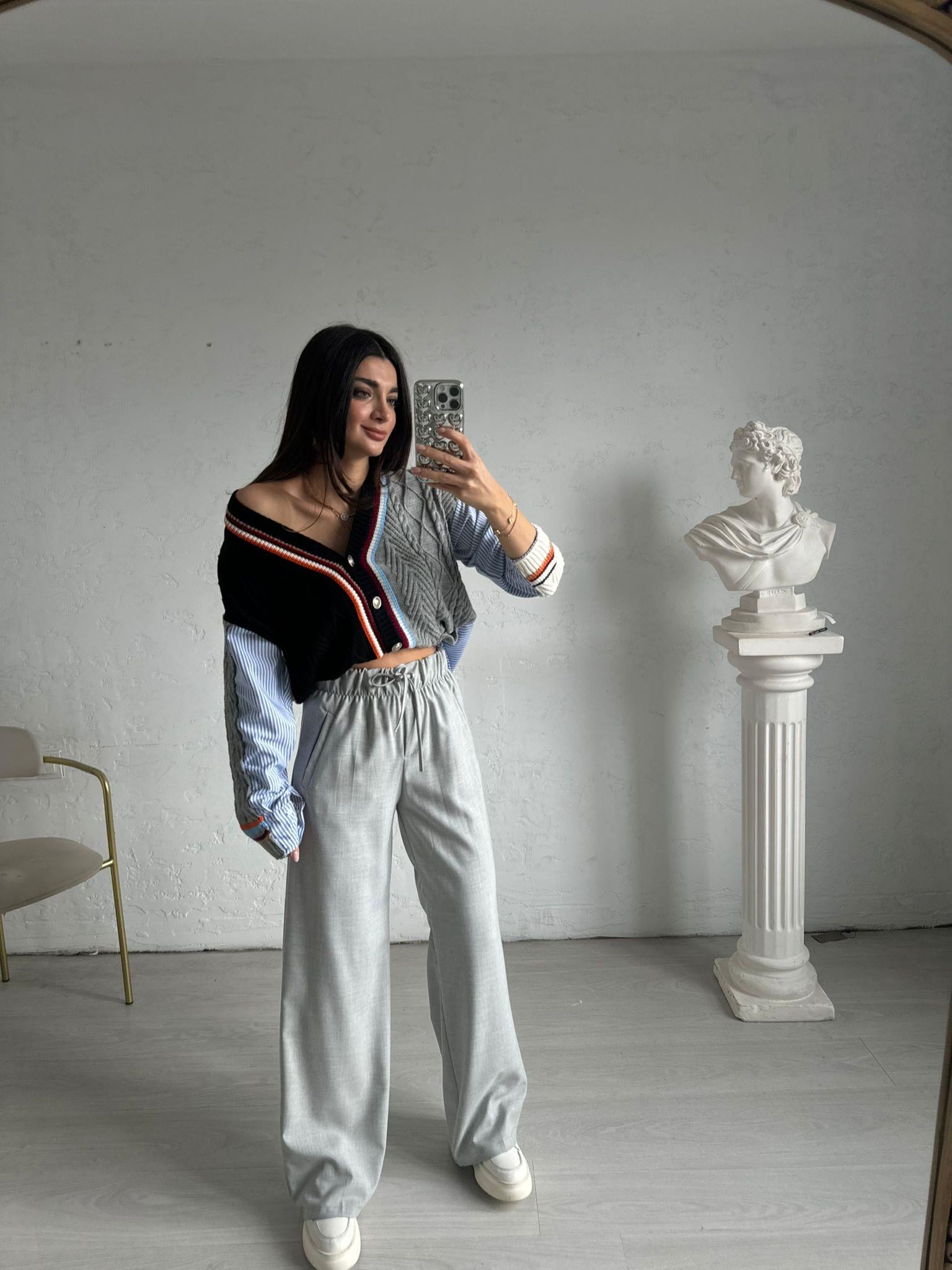 Gri Beli Lastikli Renny Pantolon