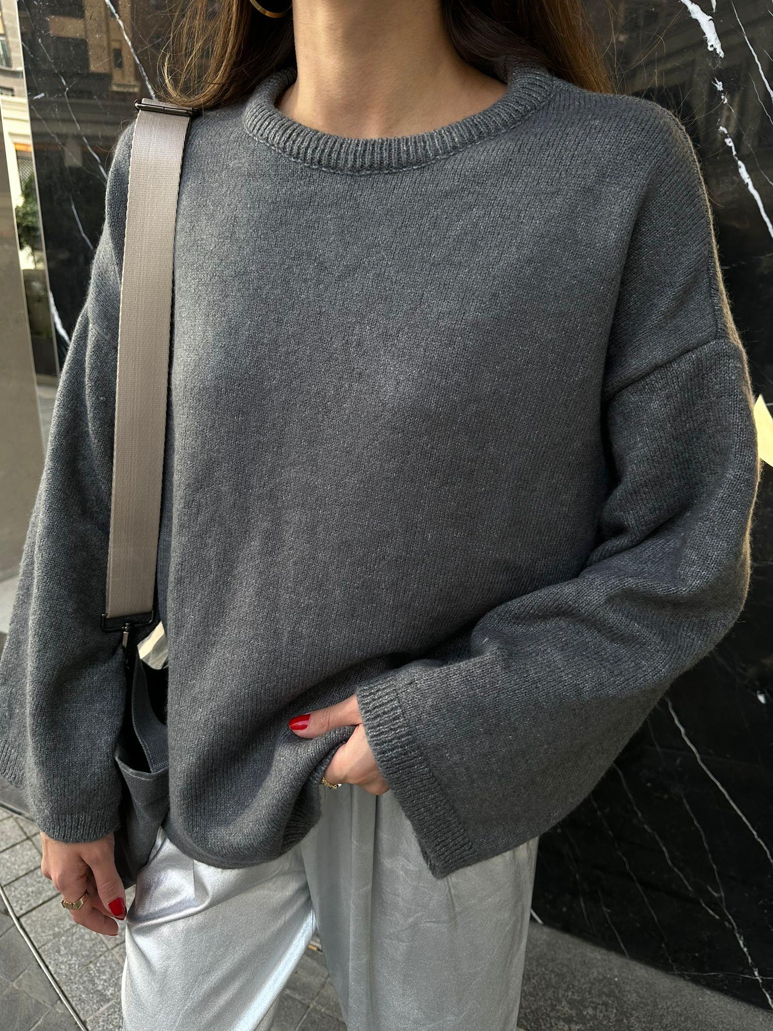 Gri Oversize Kazak